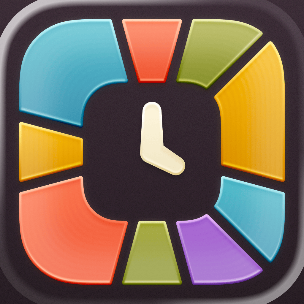 Hour by Hour app icon with a multicolored 3D cartoon rounded rectangle design featuring a clock.