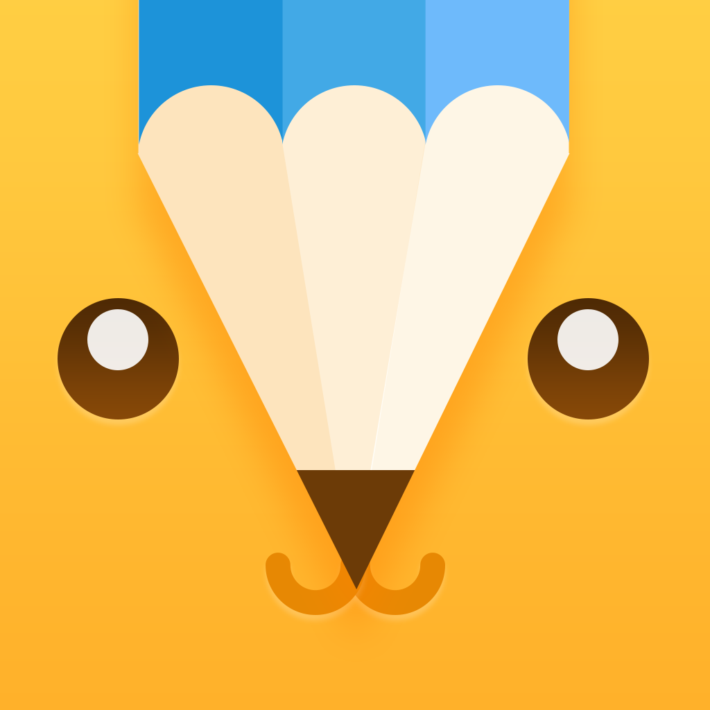 iMark app icon with a orange flat minimalist organic shape design featuring a hot air balloon.