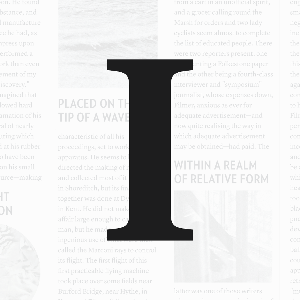Instapaper app icon with a white flat minimalist squircle design featuring a letter i.