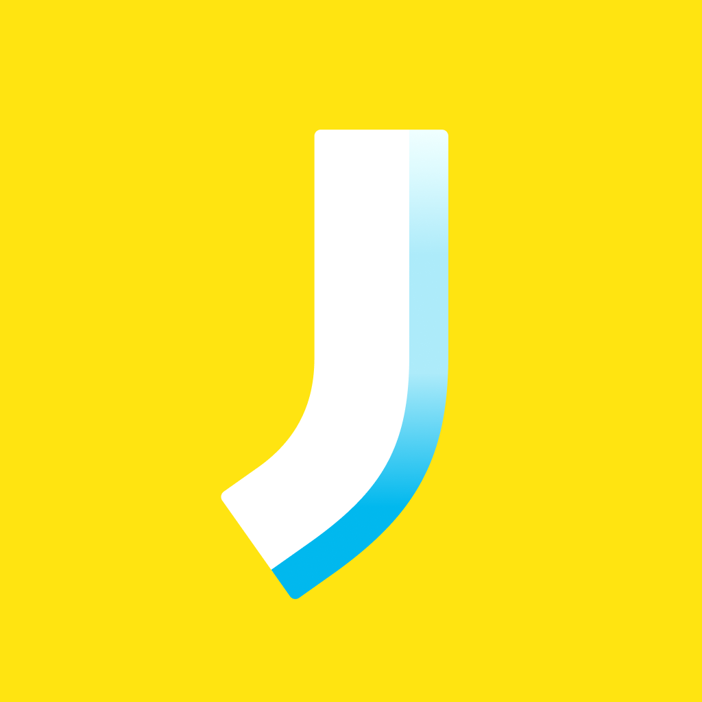 JIKEApp app icon with a yellow flat minimalist squircle design featuring a letter j.