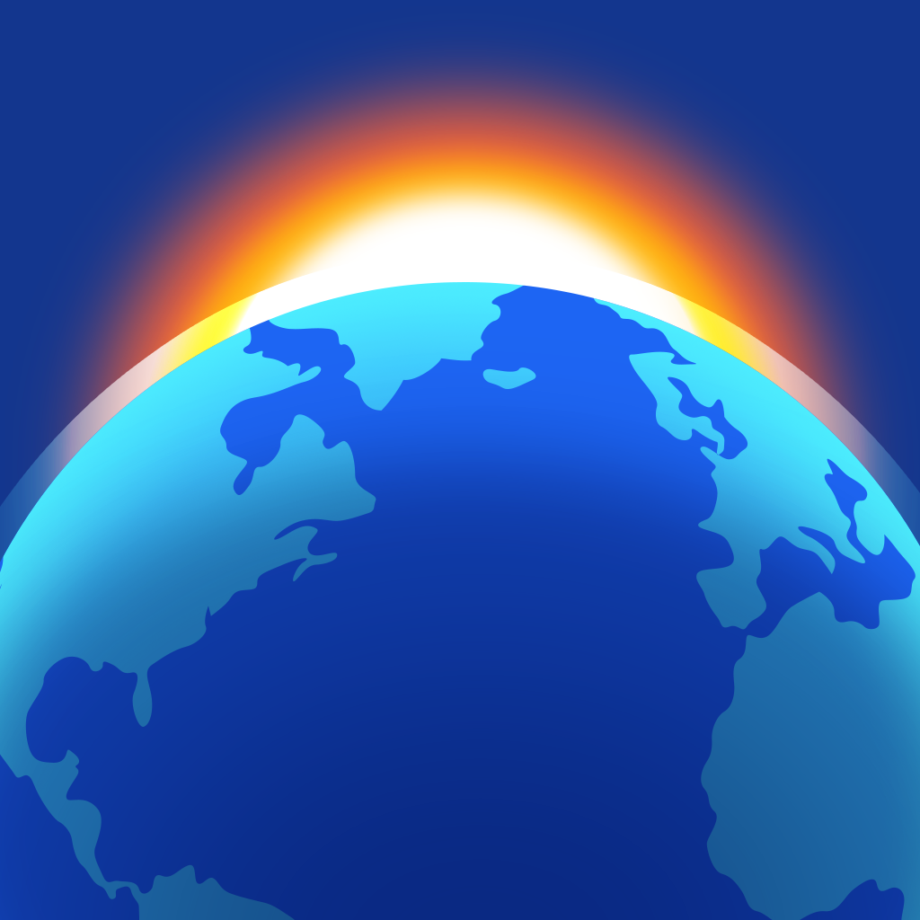 Living Earth app icon with a blue soft 3D sphere design featuring a globe.