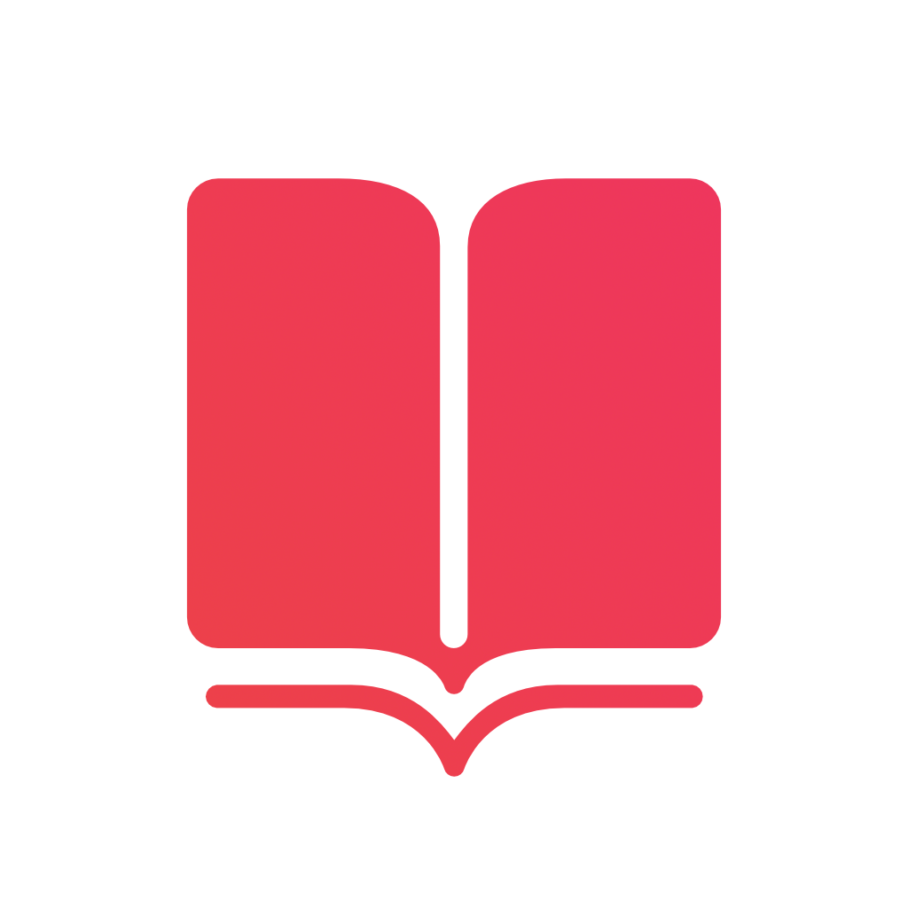 Mere Bible app icon with a white flat minimalist rounded rectangle design featuring an open book.