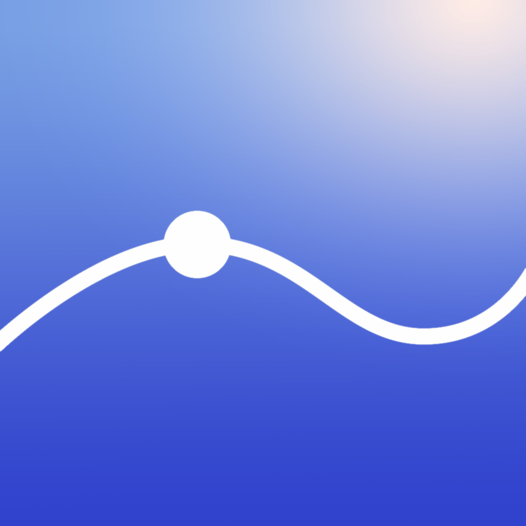 Nice Weather 2 app icon with a blue flat minimalist squircle design featuring an abstract wave.