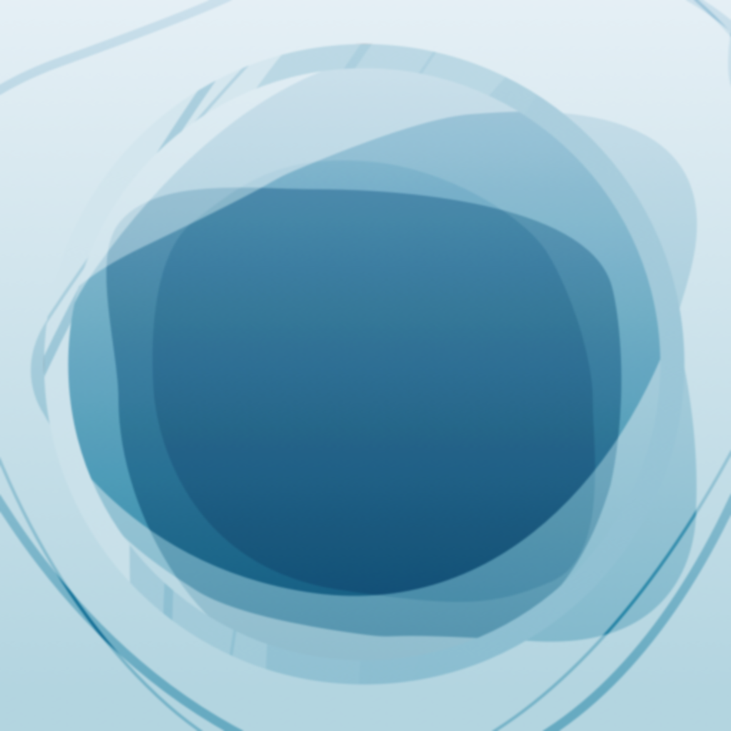 Pause app icon with a blue abstract gradient organic shape design with layered depth.