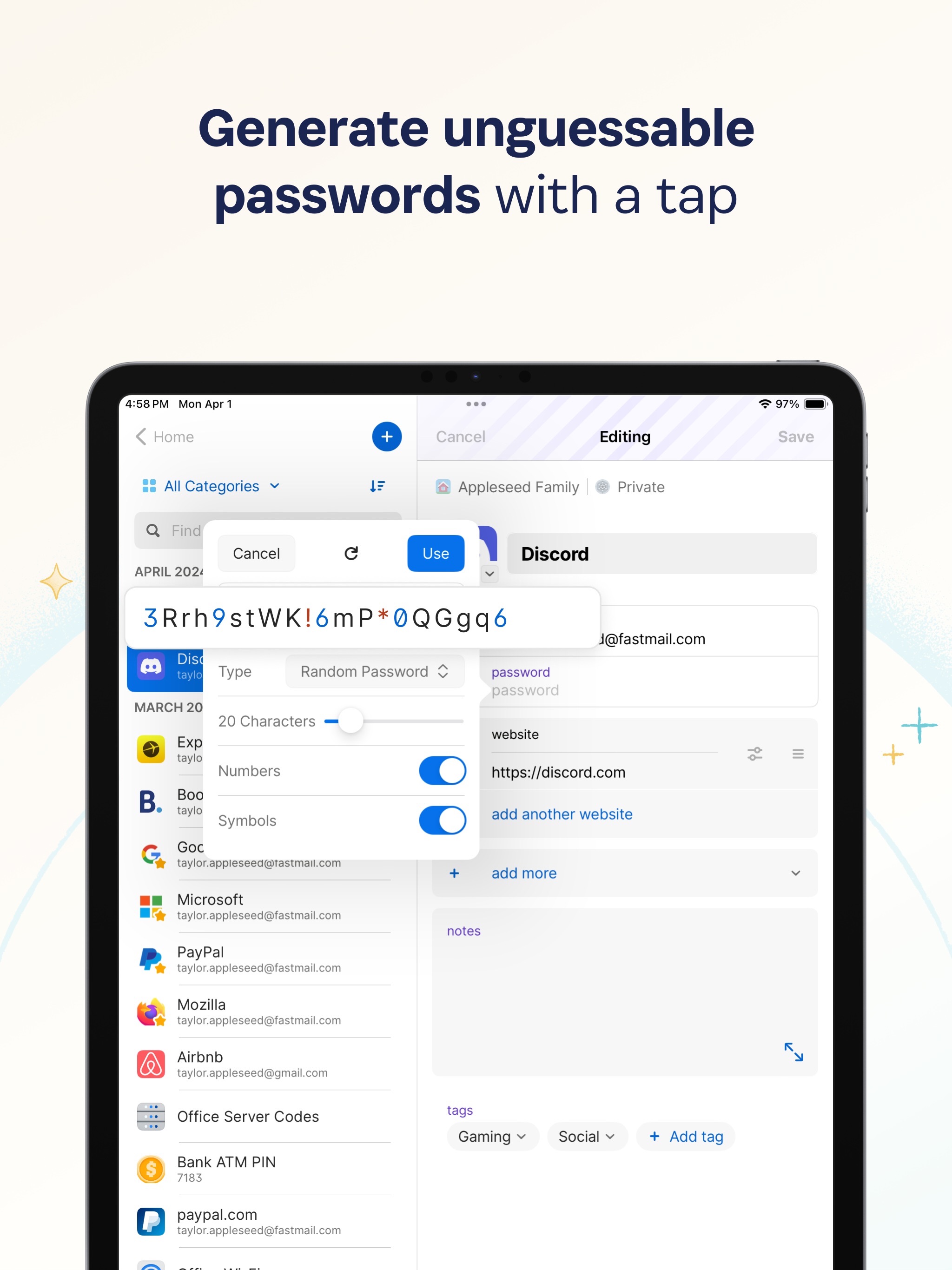 1Password: Password Manager iPad screenshot 4