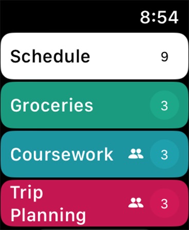 Actions Apple Watch screenshot 1