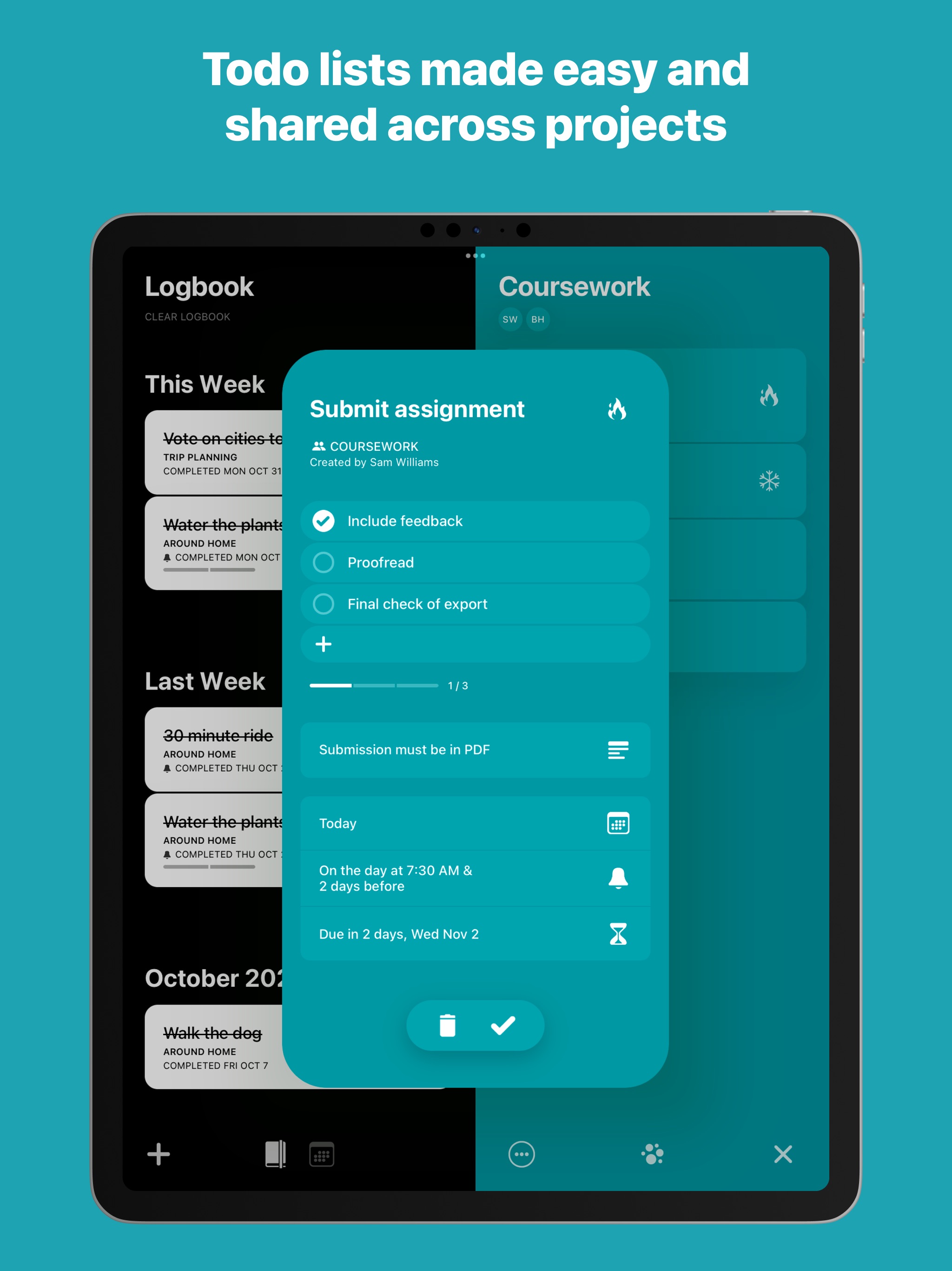 Actions iPad screenshot 2