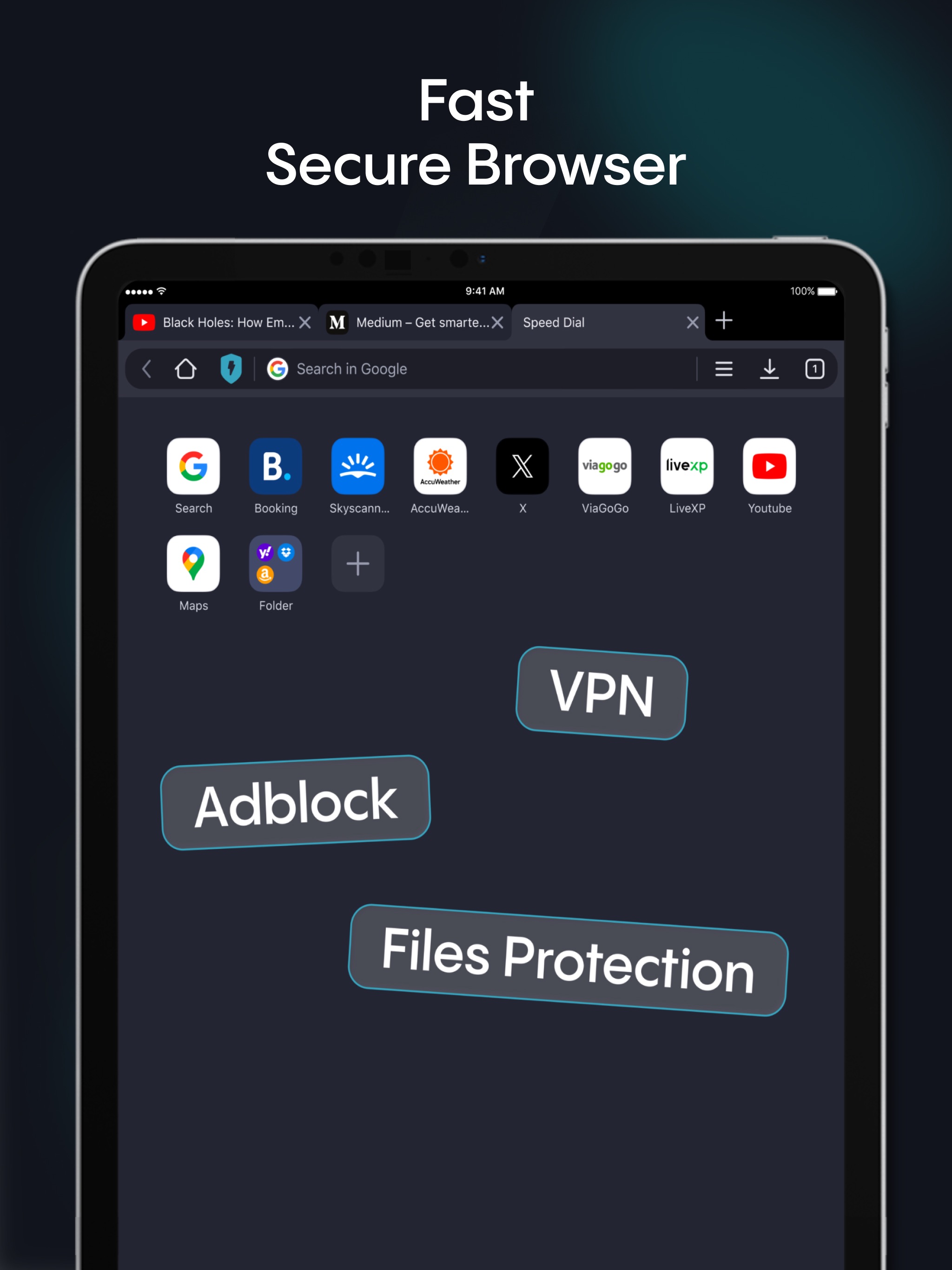 Aloha Browser - Private VPN iPad screenshot 1