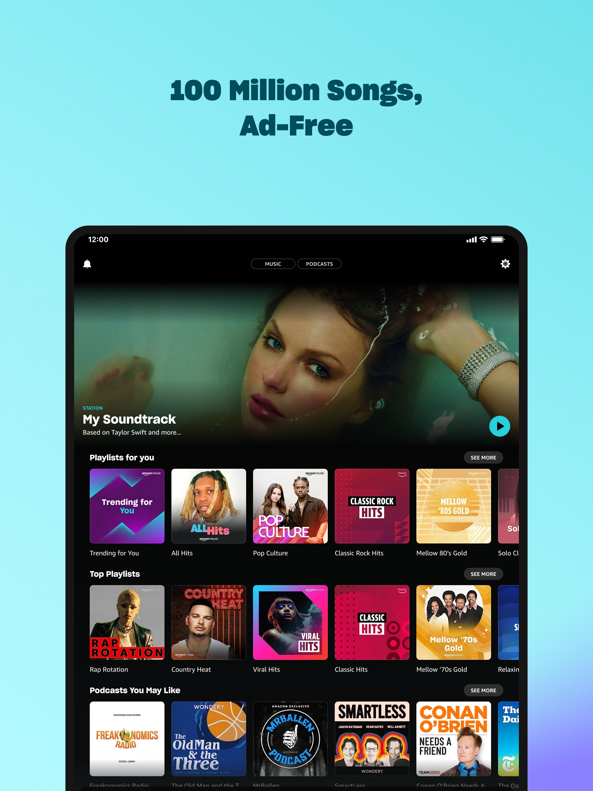 Amazon Music: Songs & Podcasts iPad screenshot 1