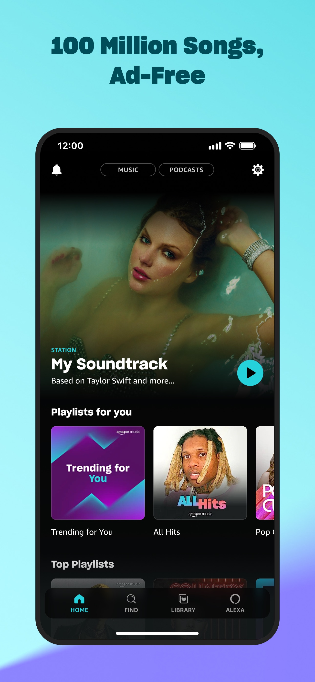 Amazon Music: Songs & Podcasts iPhone screenshot 1