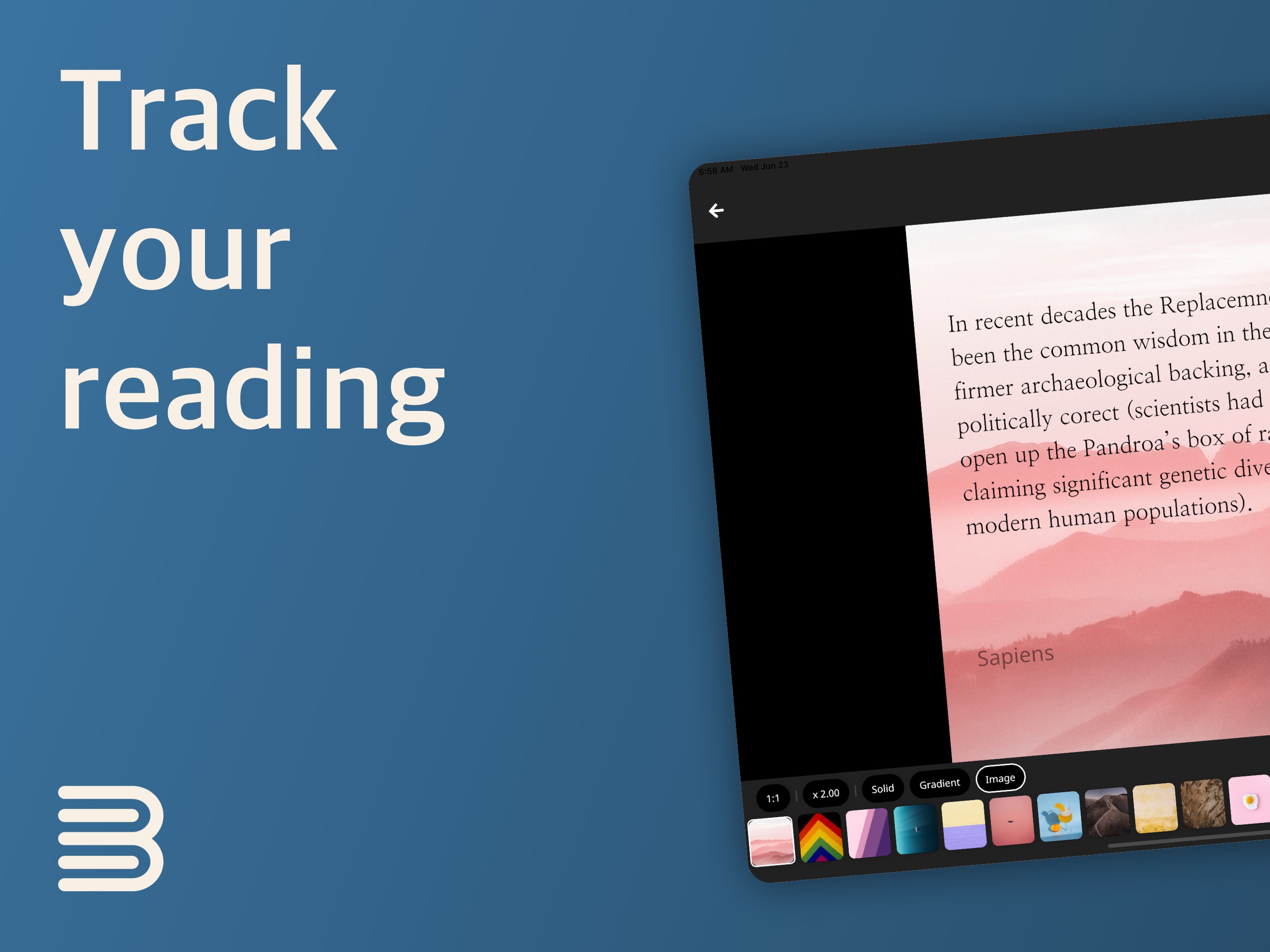 Bookmory - reading tracker iPad screenshot 1