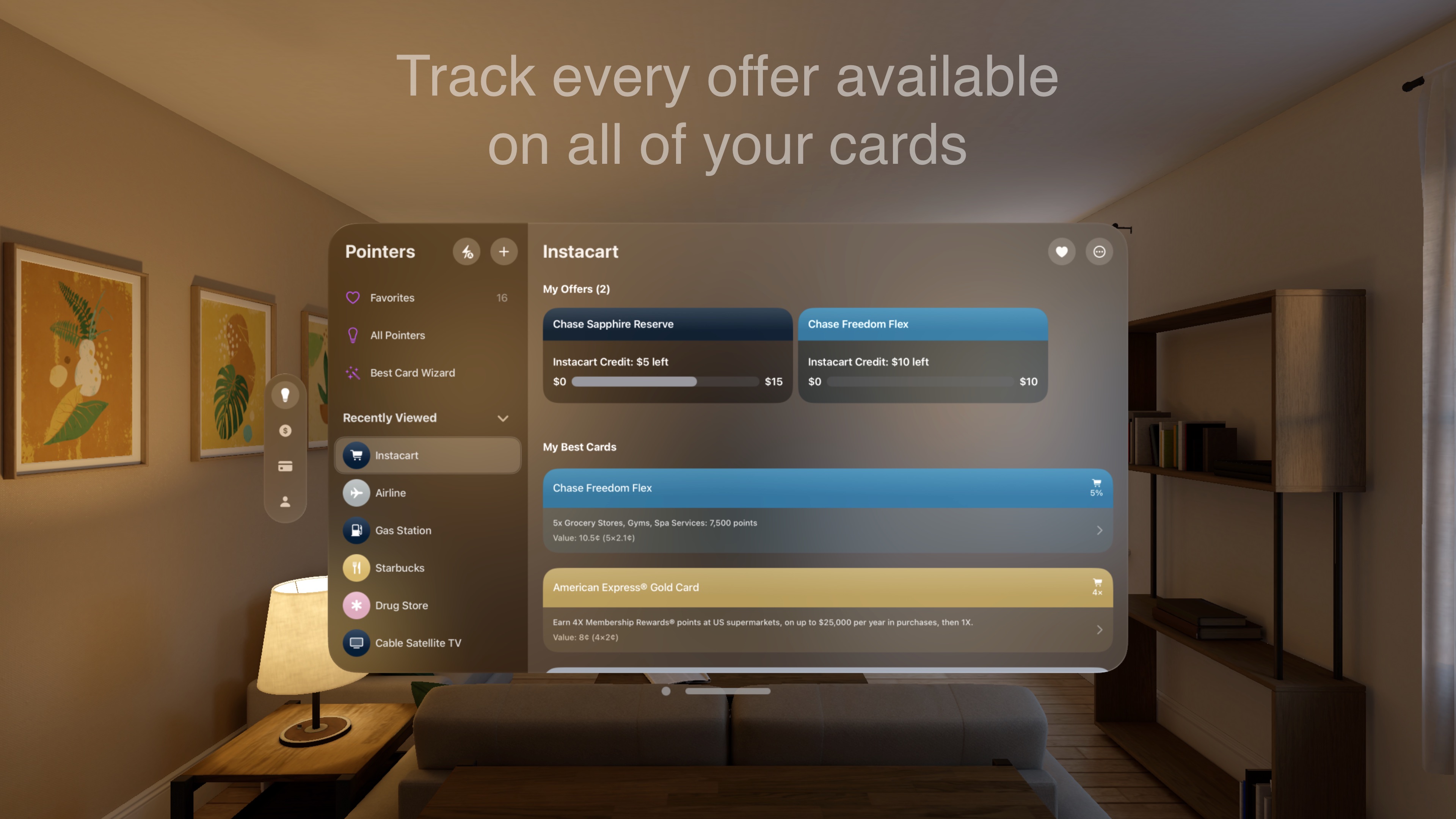 CardPointers for Credit Cards Apple Vision screenshot 2