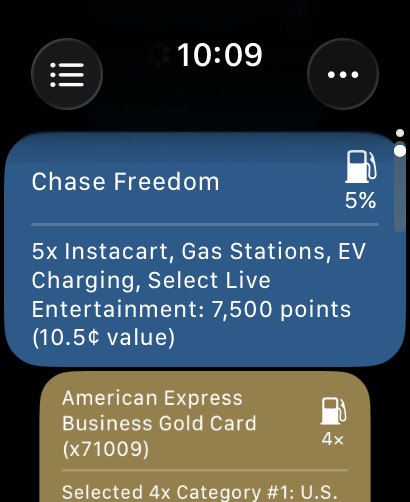 CardPointers for Credit Cards Apple Watch screenshot 3