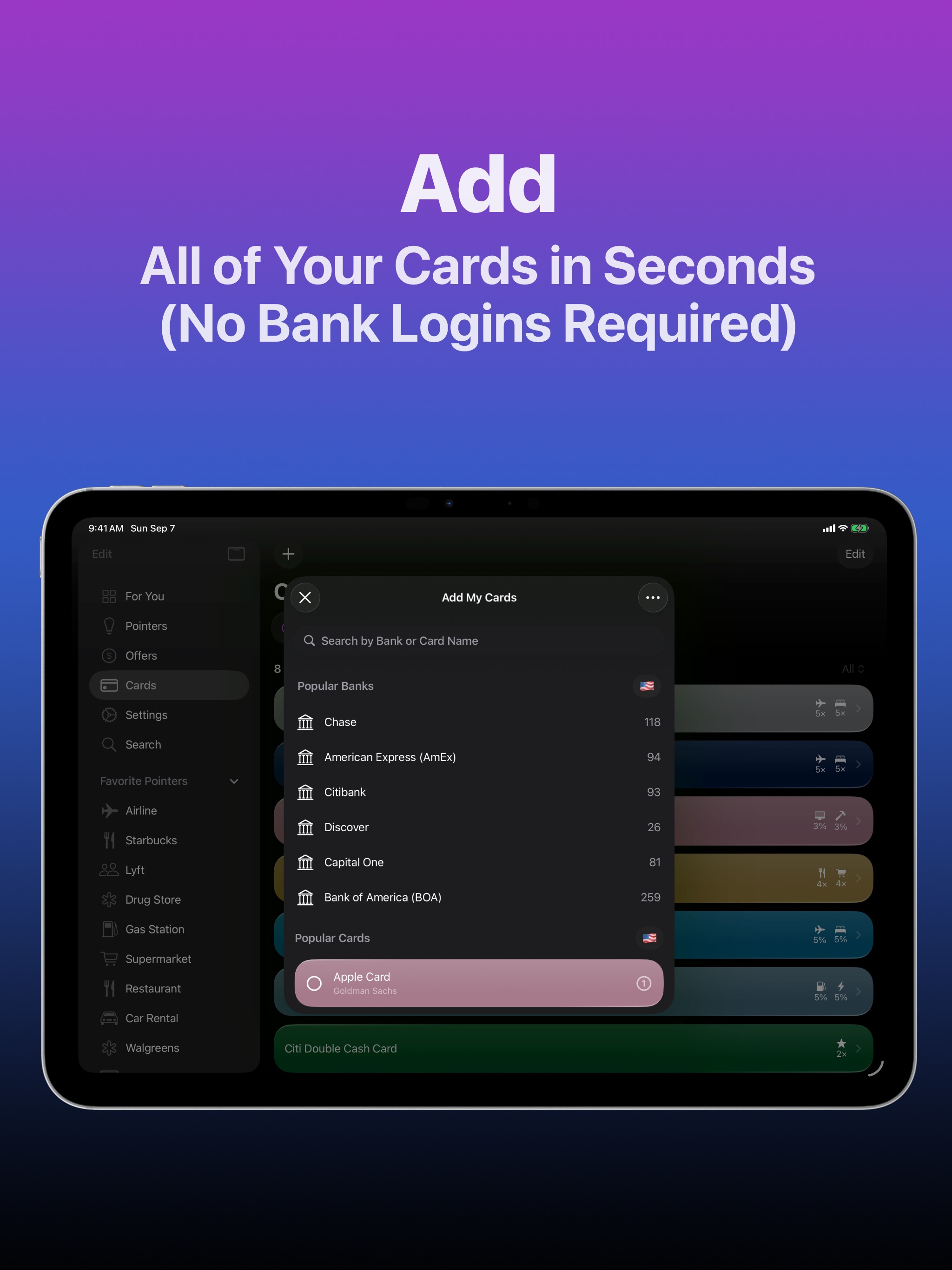 CardPointers for Credit Cards iPad screenshot 3