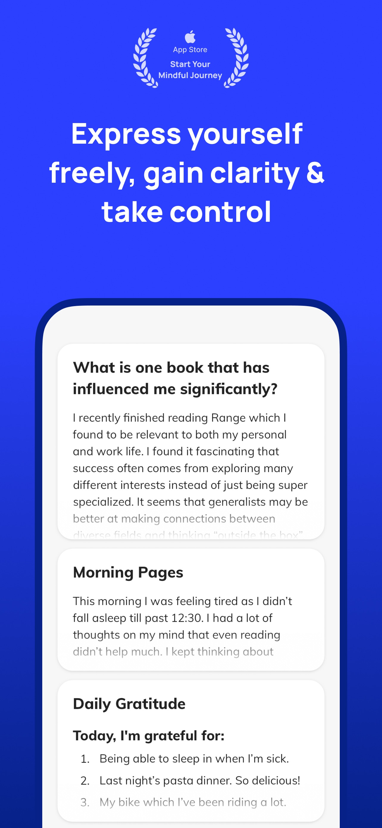 Clearful - Journal & Diary iPhone screenshot 2