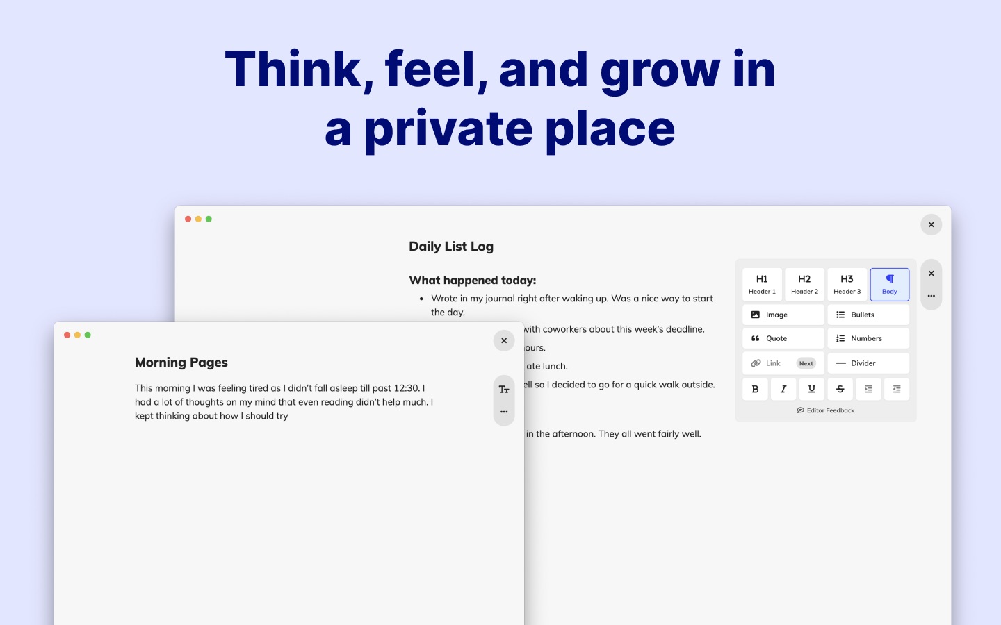 Clearful - Journal & Diary Mac screenshot 2