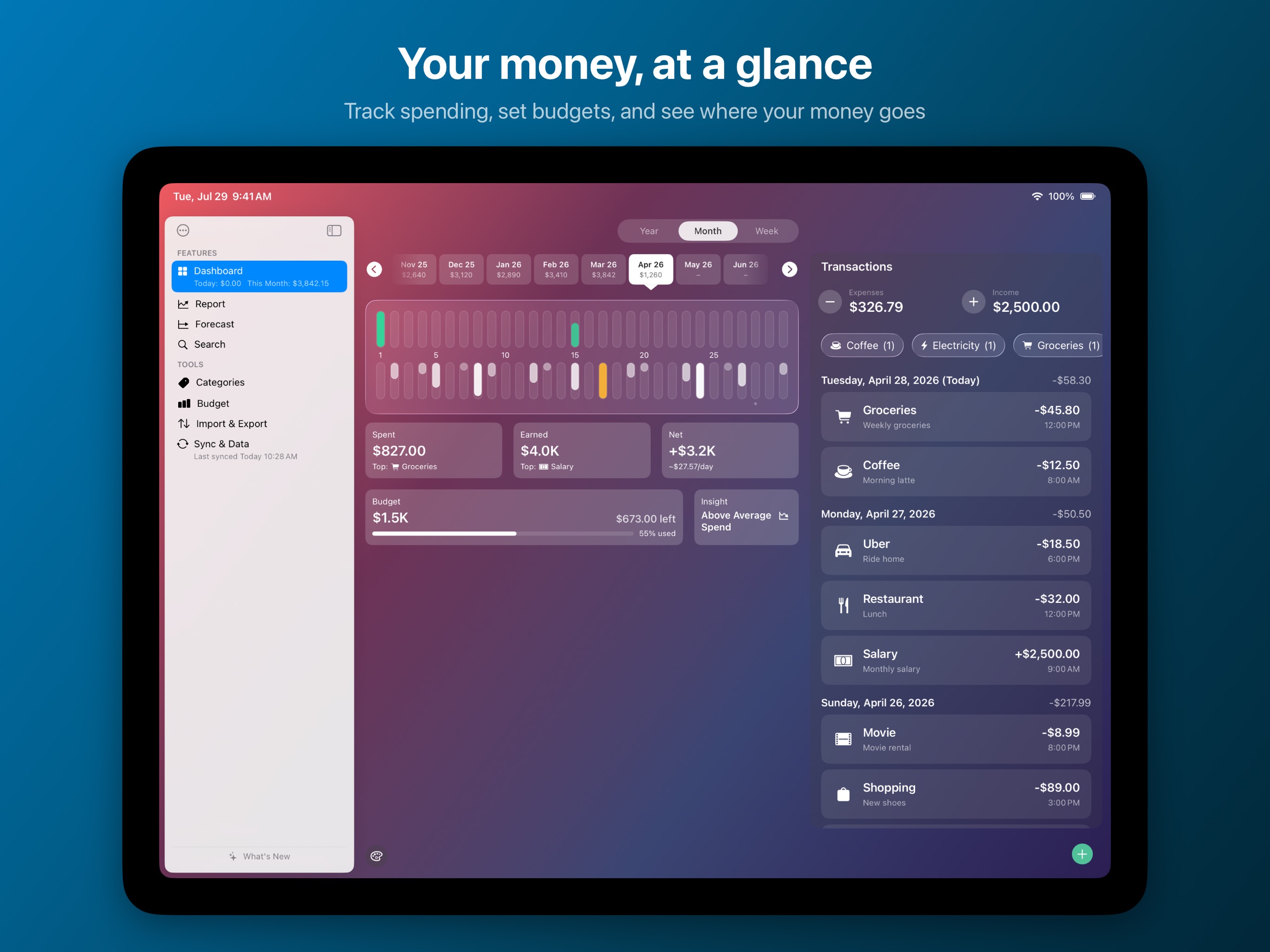 Coins - Spending Tracker iPad screenshot 2
