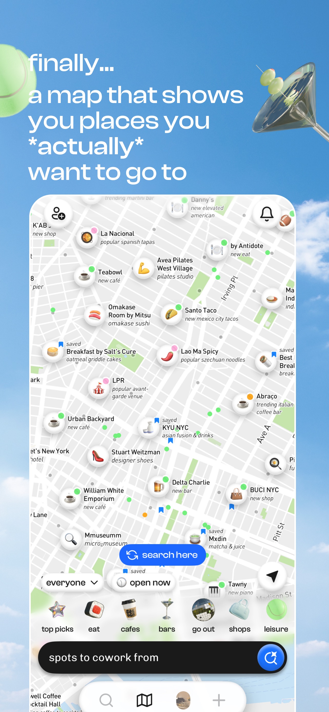 corner: curate & share places iPhone screenshot 1