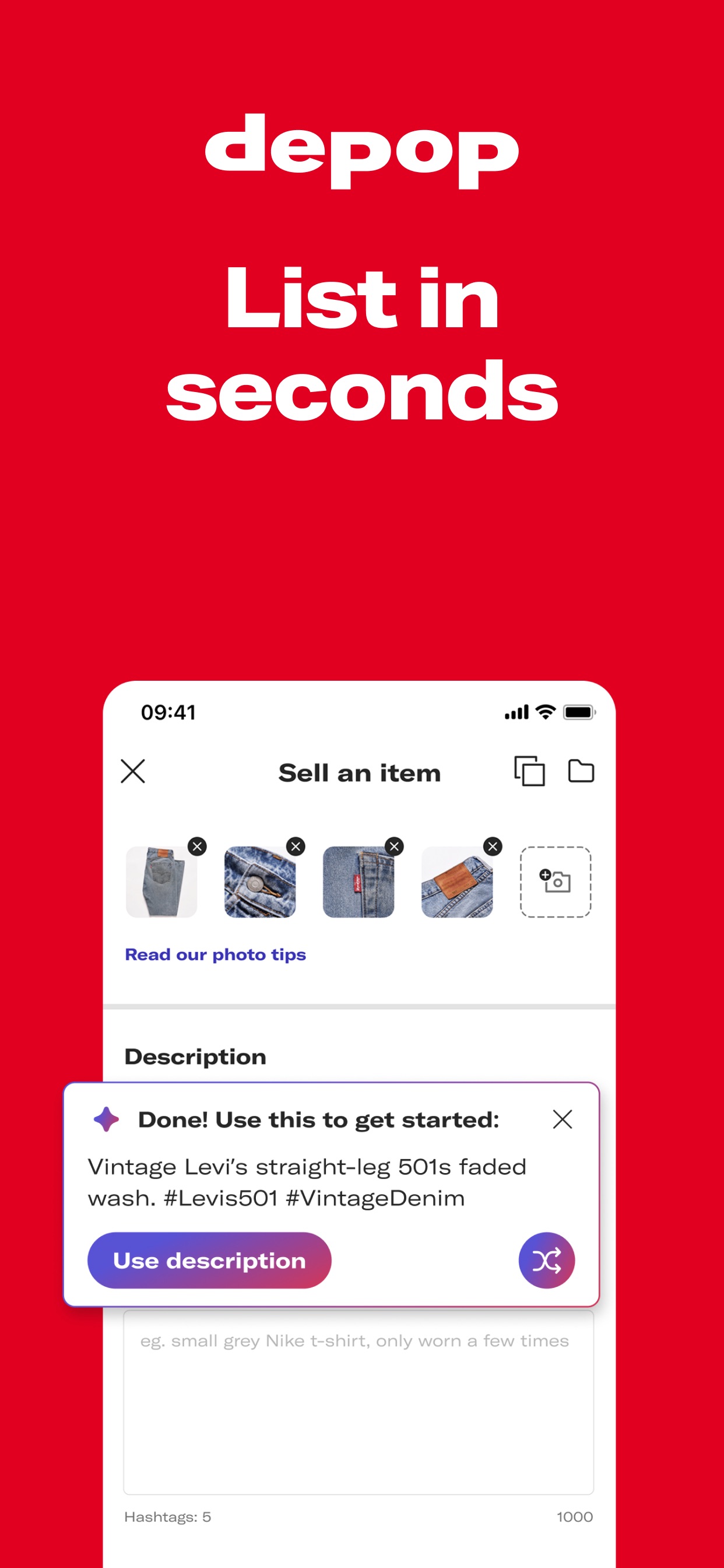 Depop iPhone screenshot 2