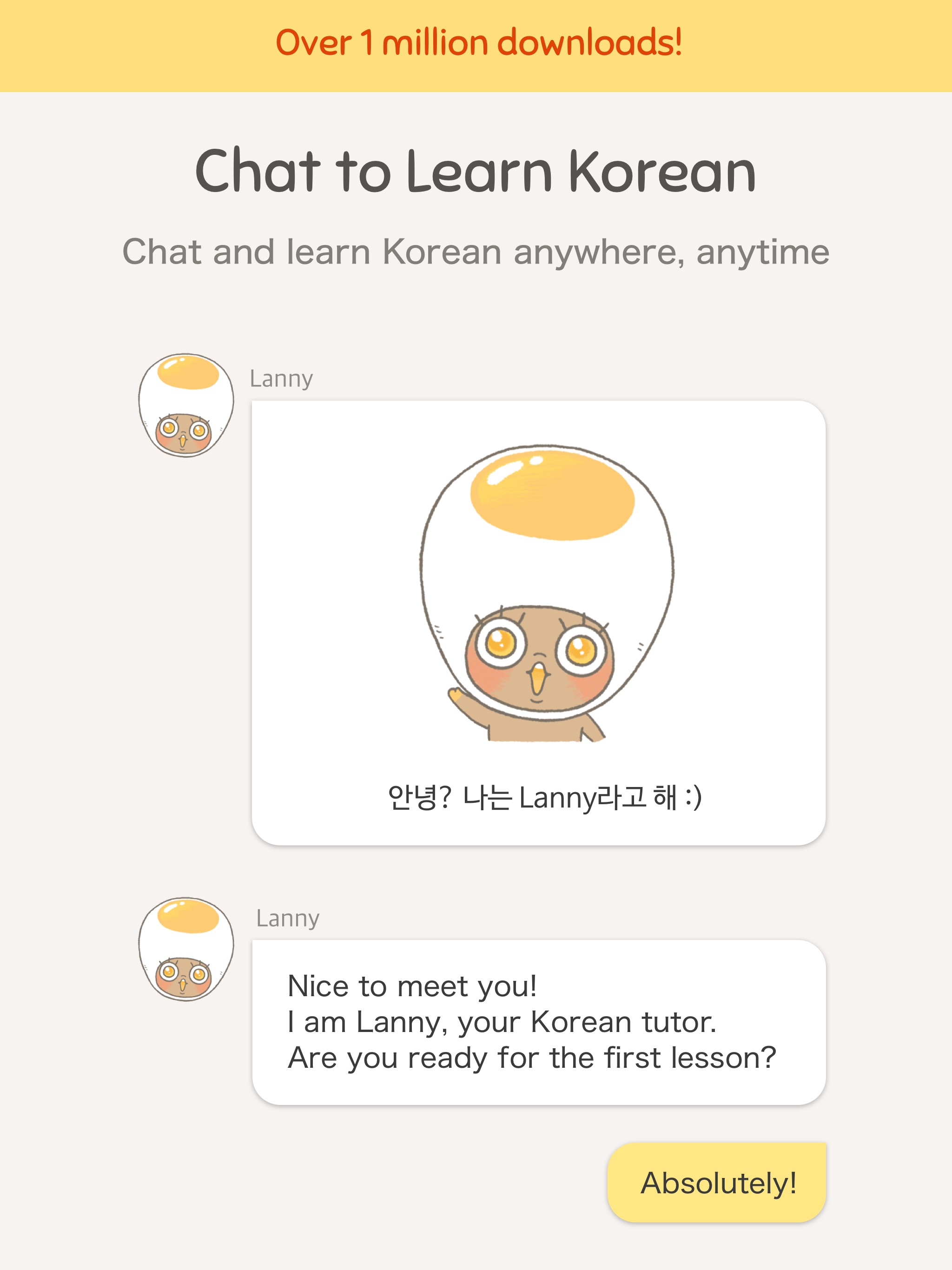 Eggbun: Learn Korean Fun iPad screenshot 1