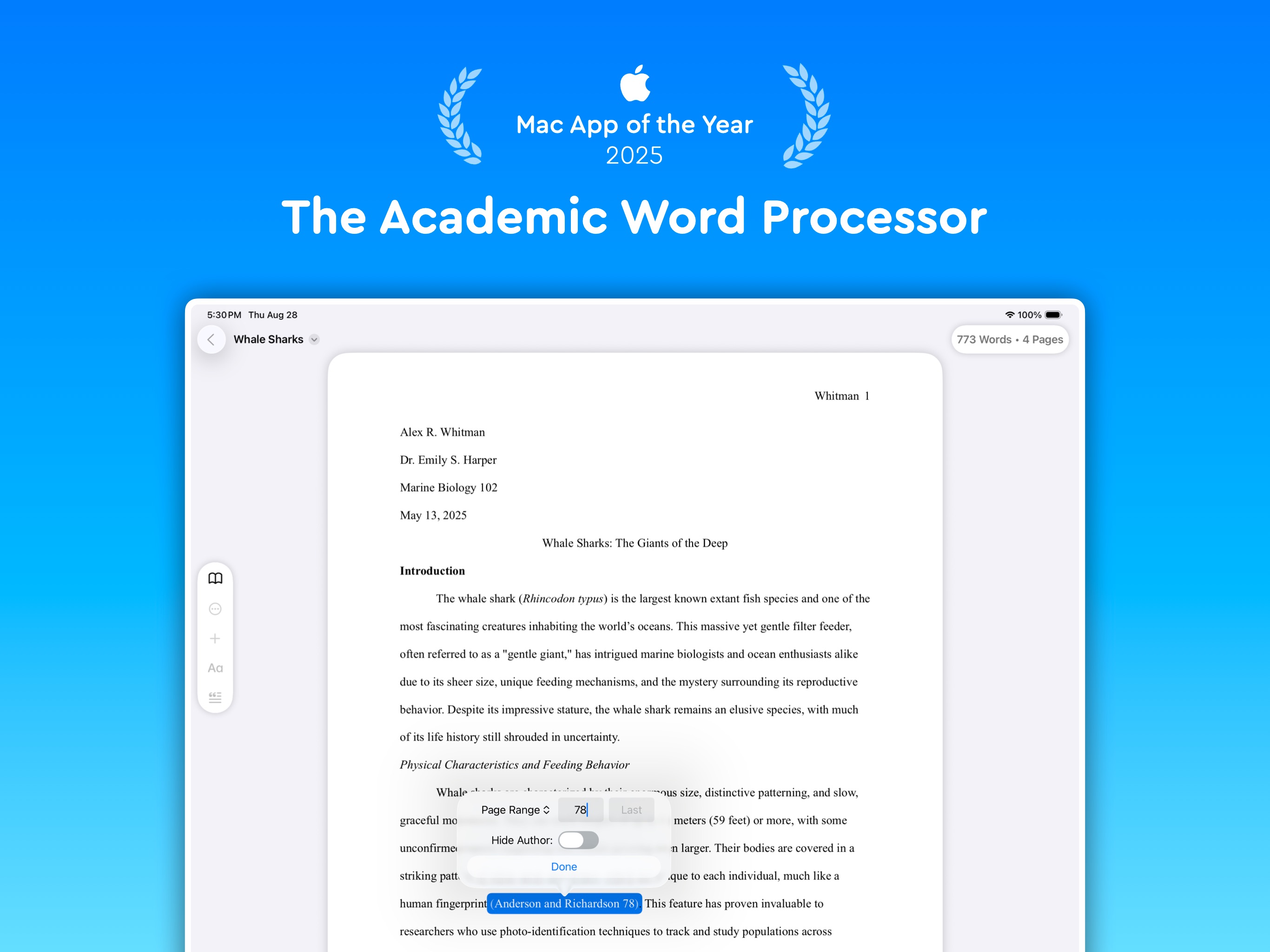 Essayist: Academic Writing App iPad screenshot 1