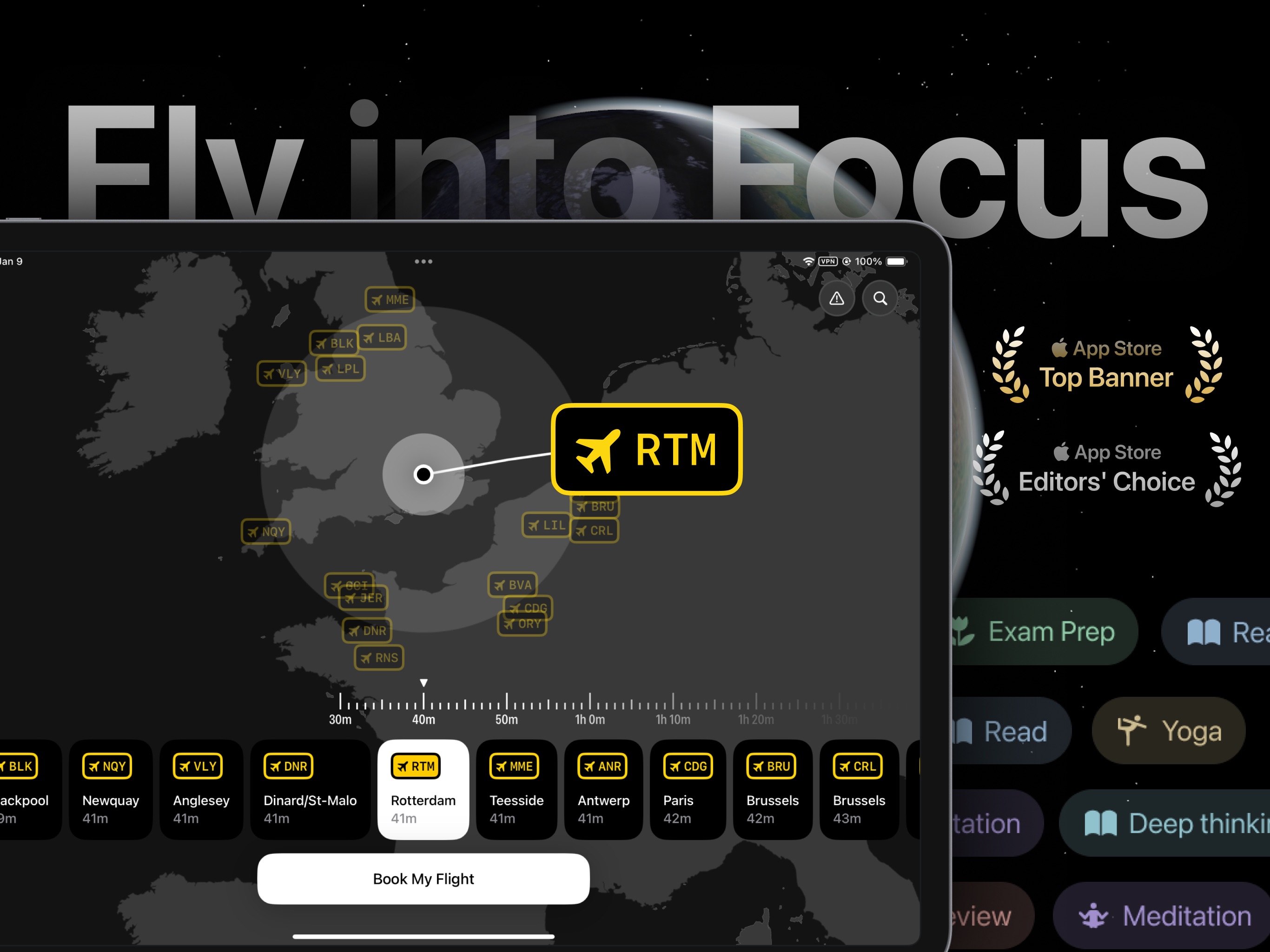 FocusFlight - Deepfocus Timer iPad screenshot 1