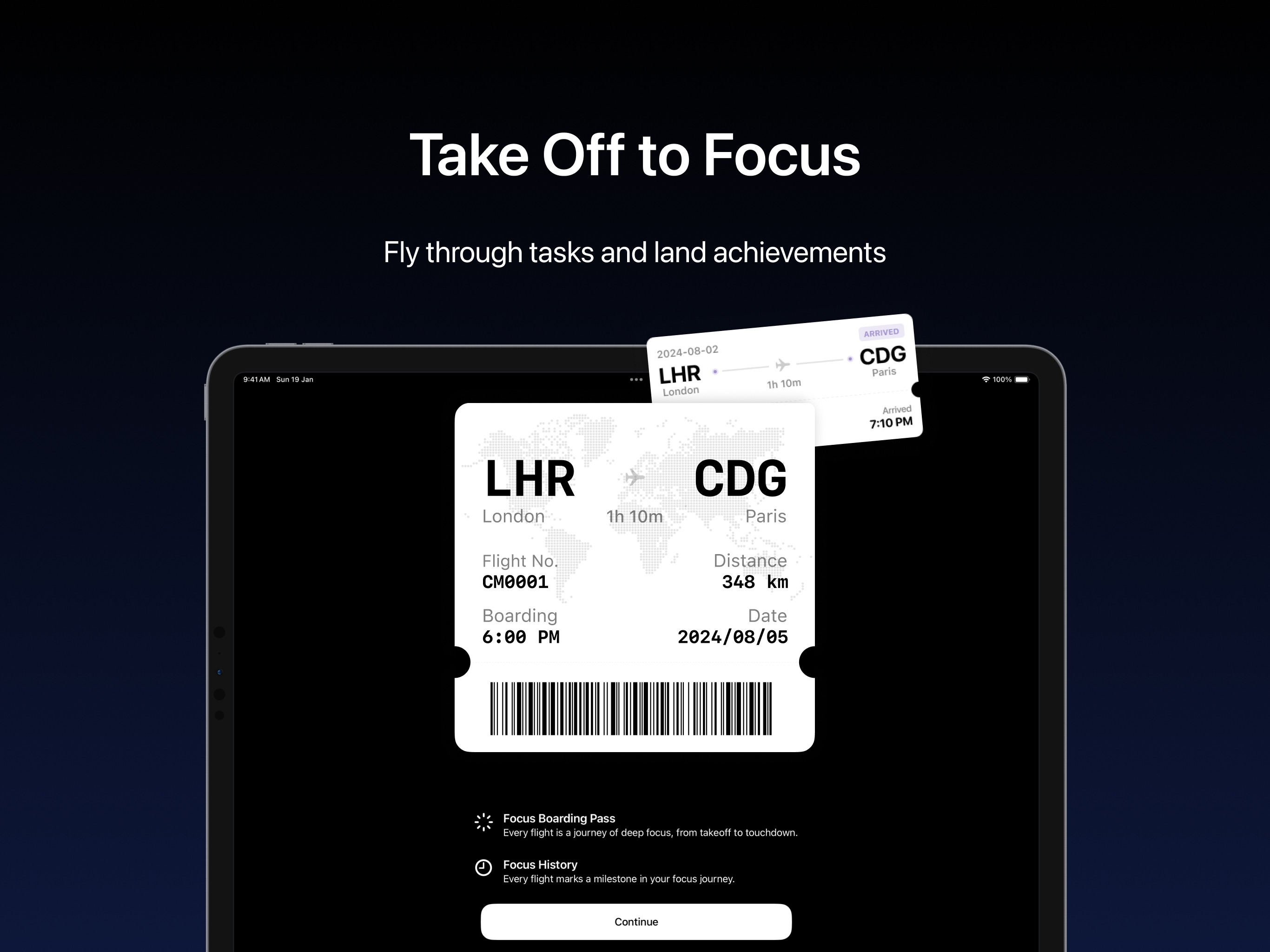 FocusFlight - Deepfocus Timer iPad screenshot 2
