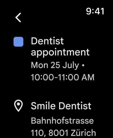 Google Calendar Apple Watch screenshot 3