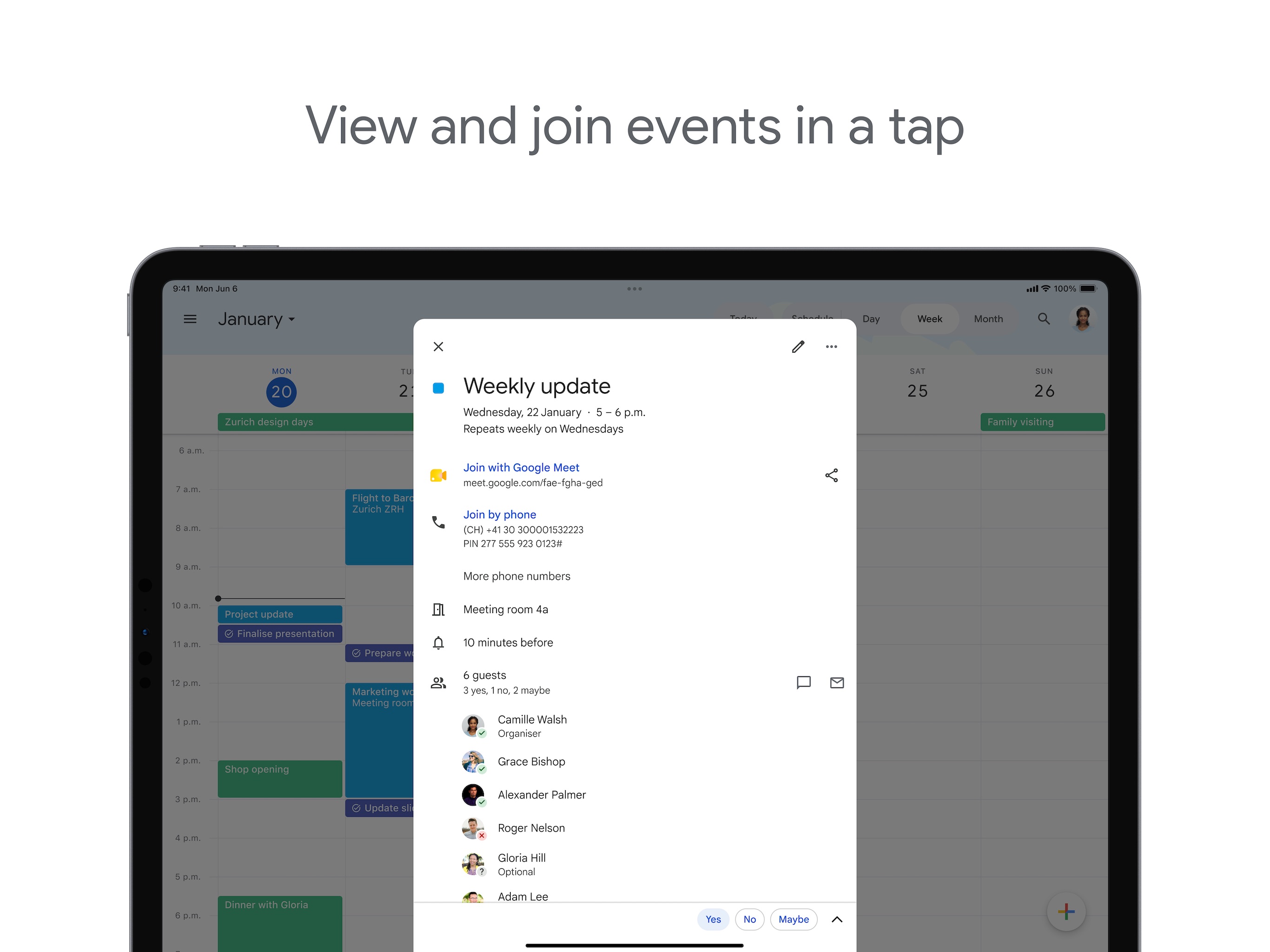 Google Calendar iPad screenshot 3