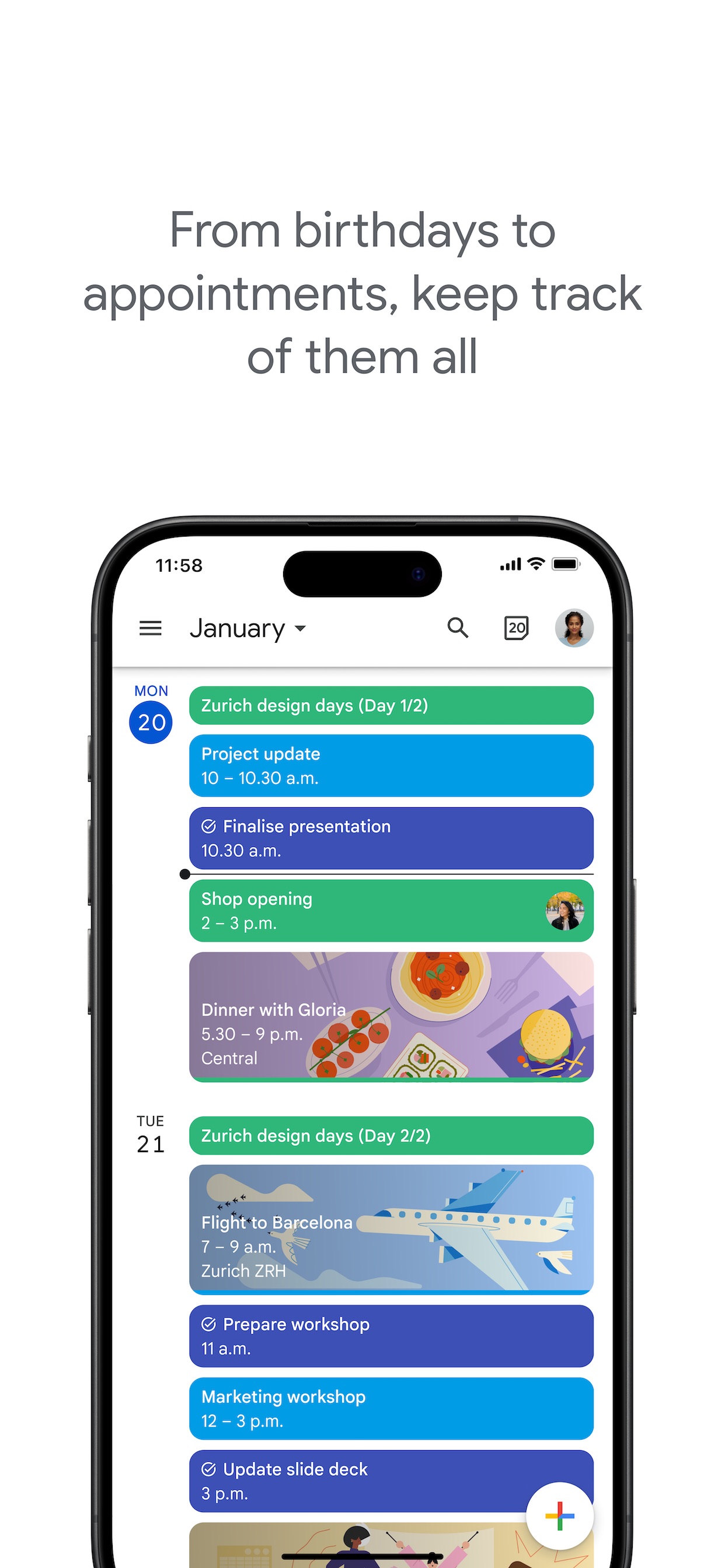 Google Calendar iPhone screenshot 1
