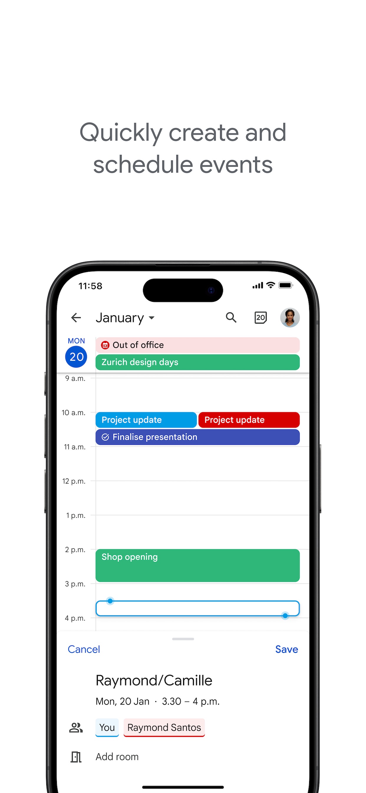 Google Calendar iPhone screenshot 2