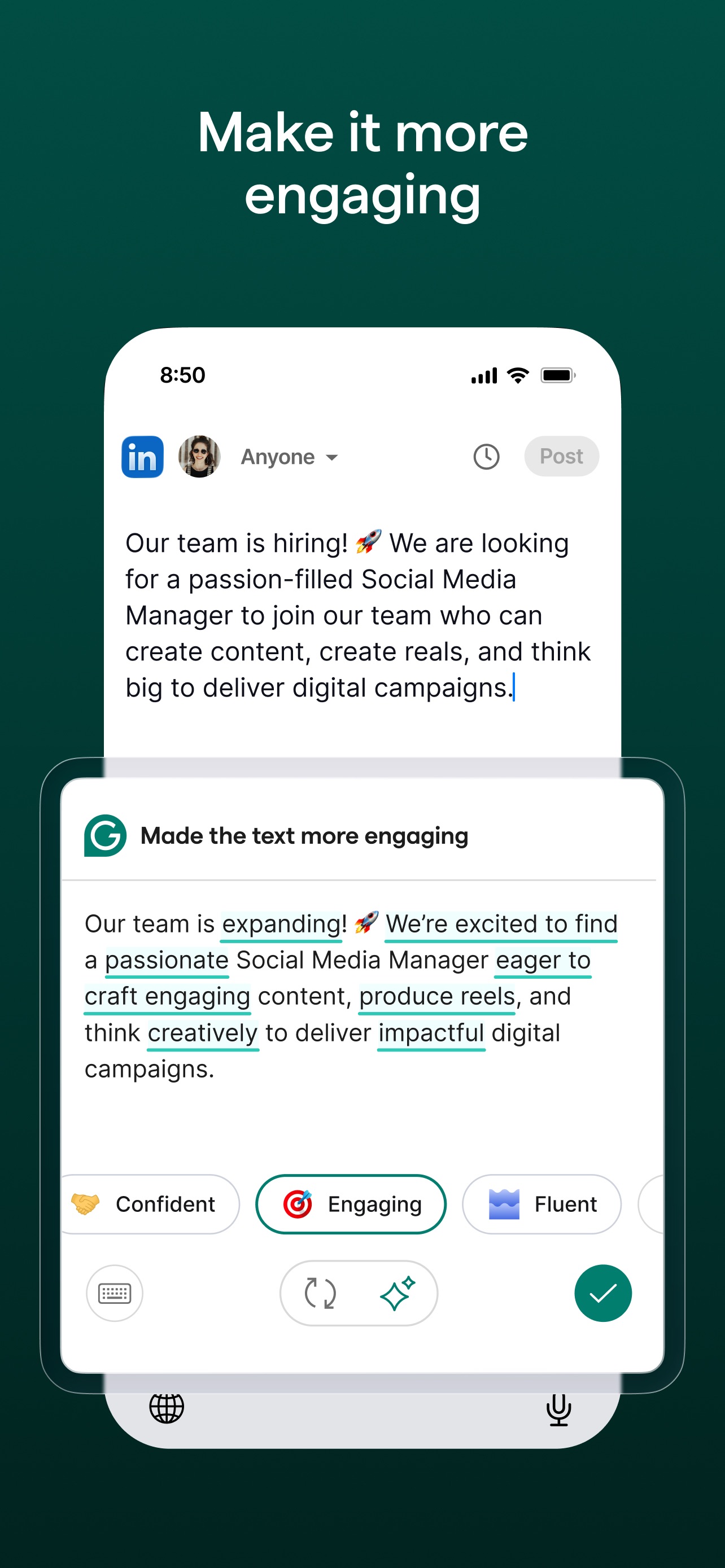 Grammarly: AI Keyboard & Notes iPhone screenshot 5