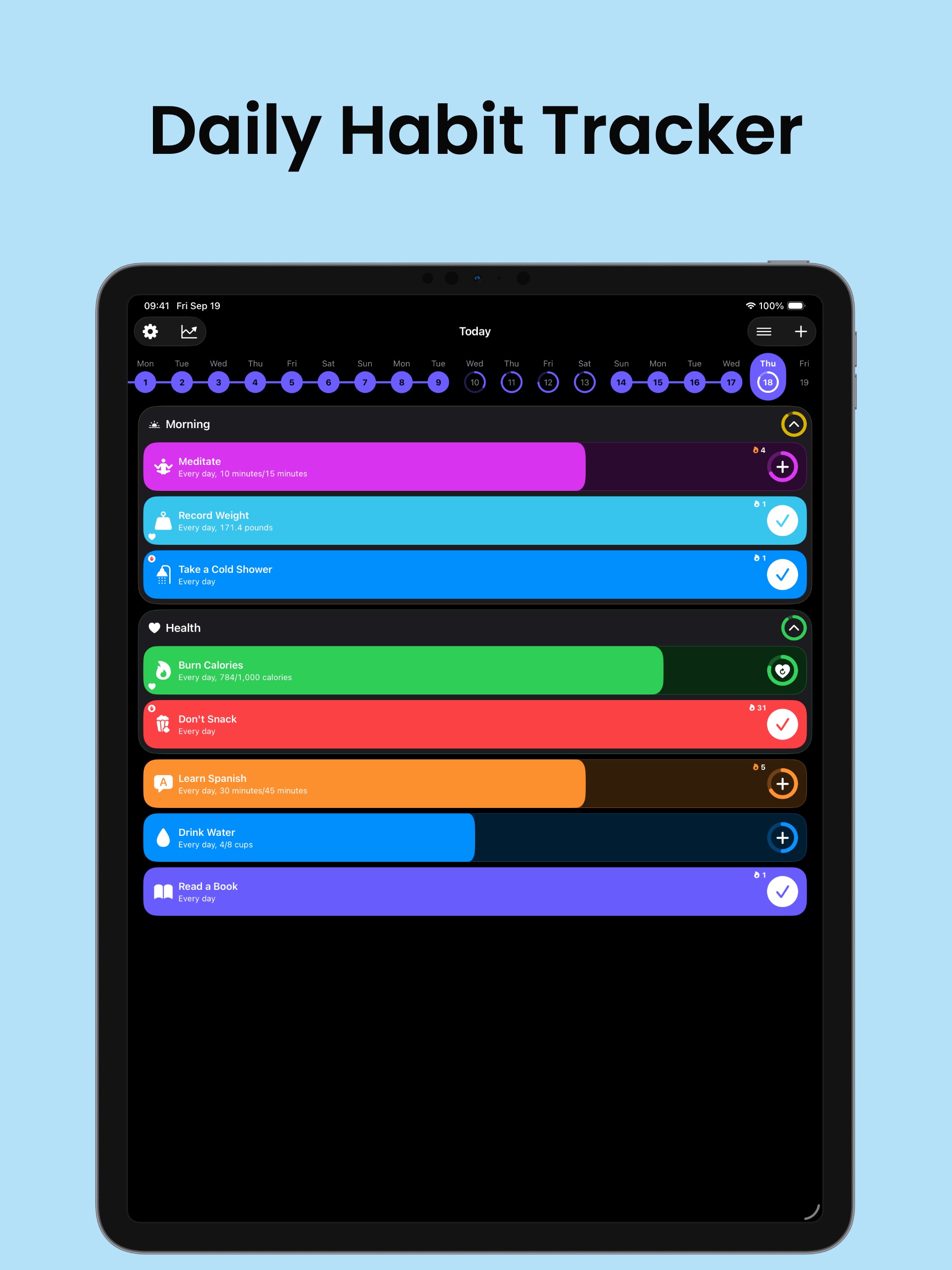 Grit: Daily Habit Tracker iPad screenshot 1