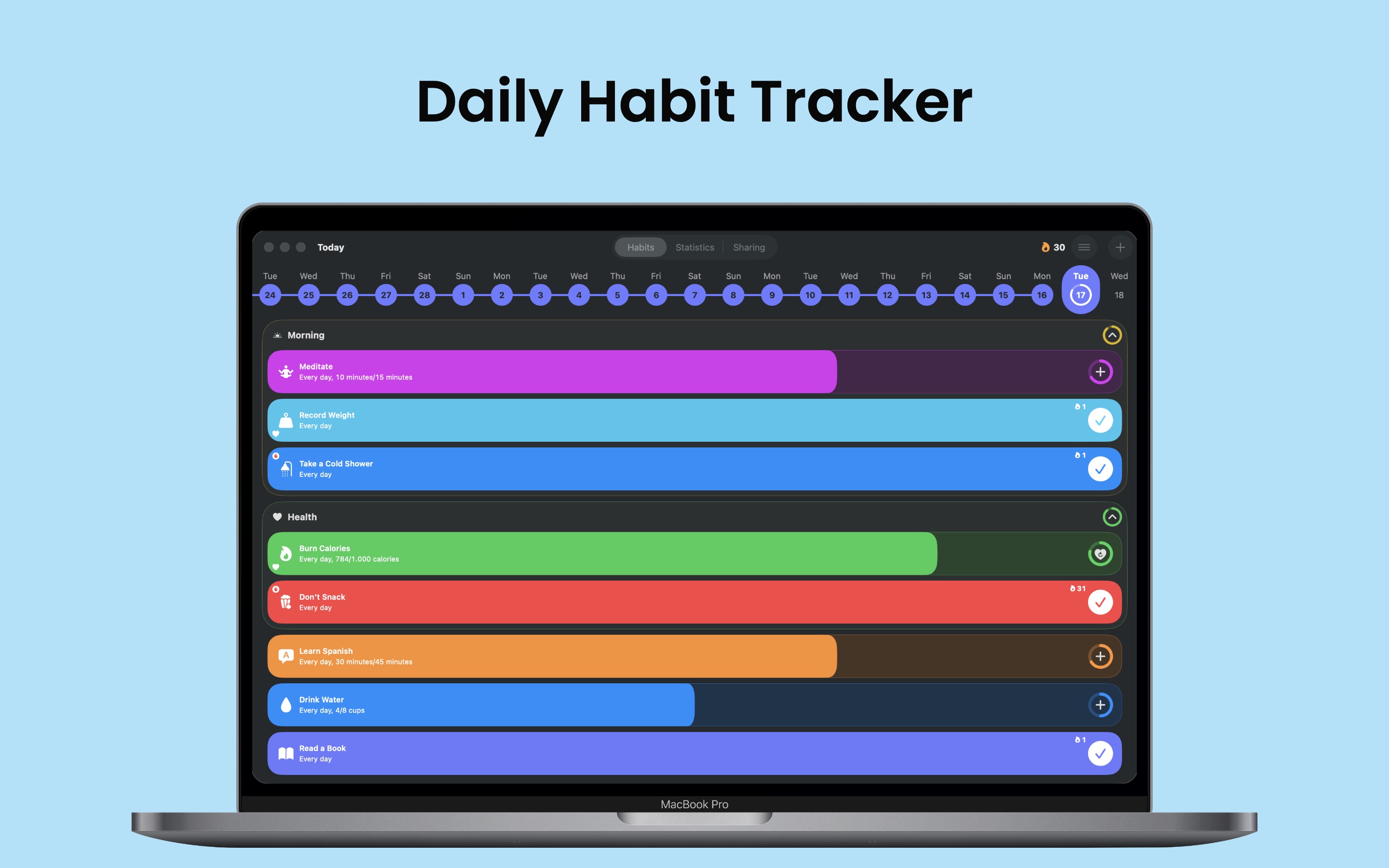 Grit: Daily Habit Tracker Mac screenshot 1