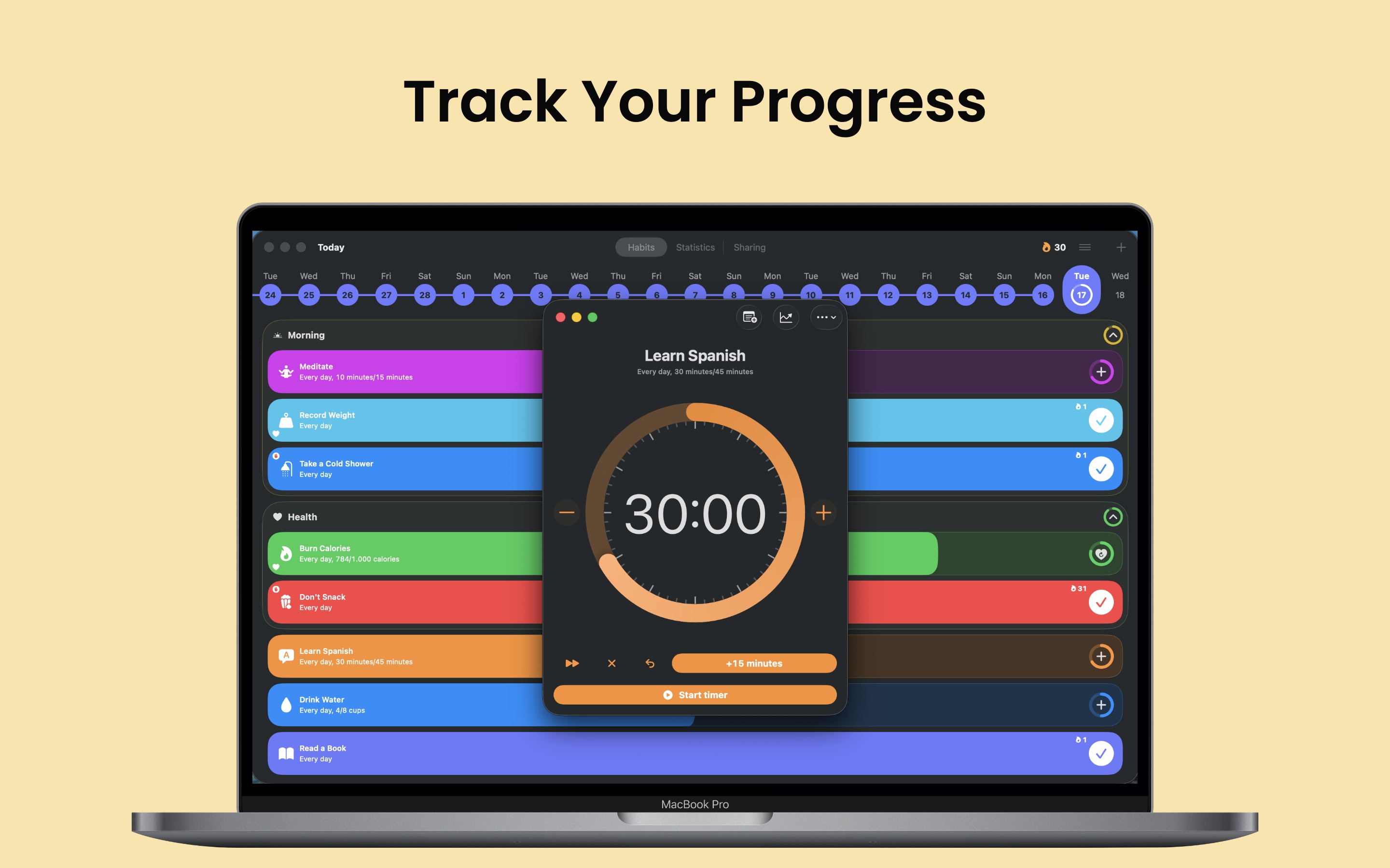 Grit: Daily Habit Tracker Mac screenshot 2
