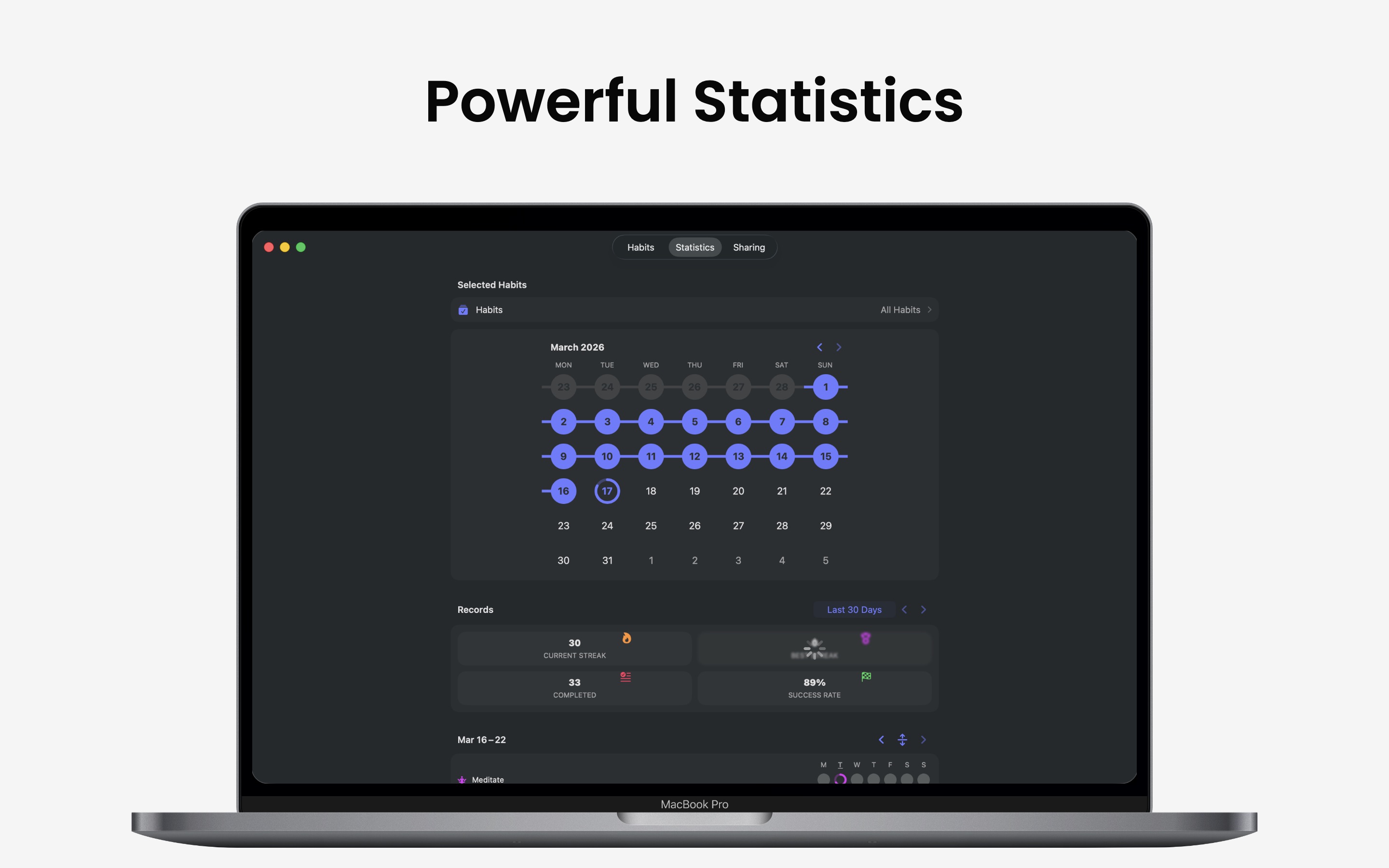 Grit: Daily Habit Tracker Mac screenshot 4