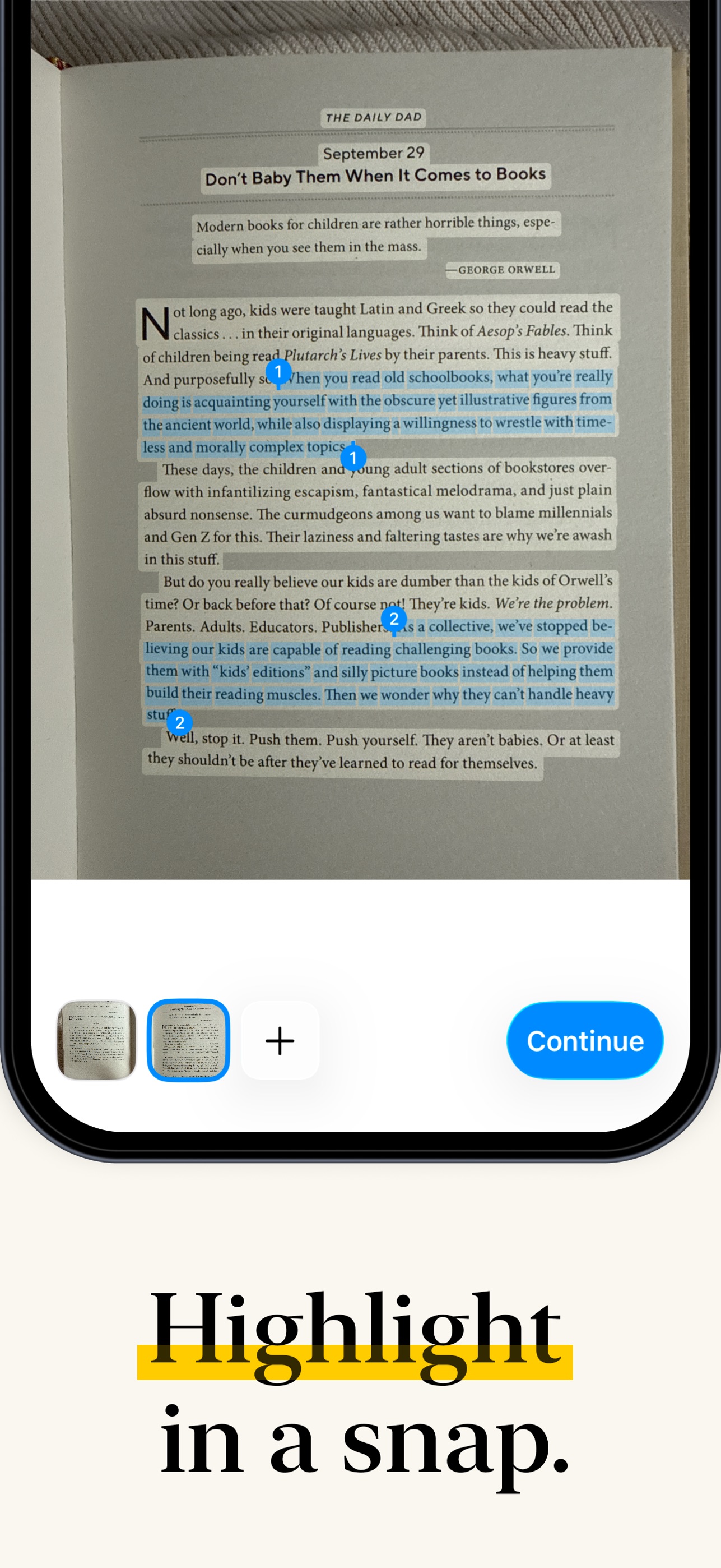 Image to text - Highlighted iPhone screenshot 2