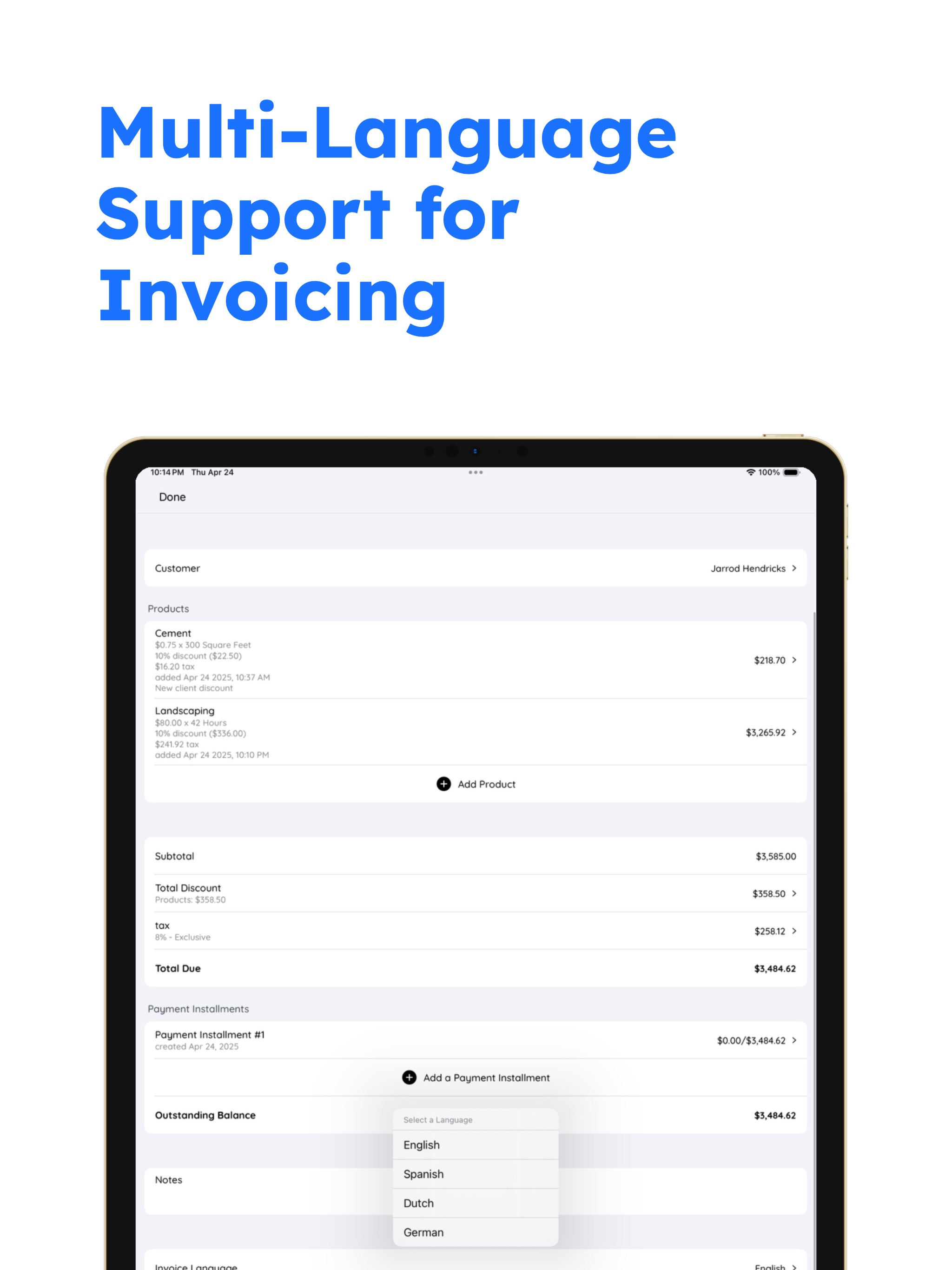Invoice Blu : Invoice Maker iPad screenshot 4