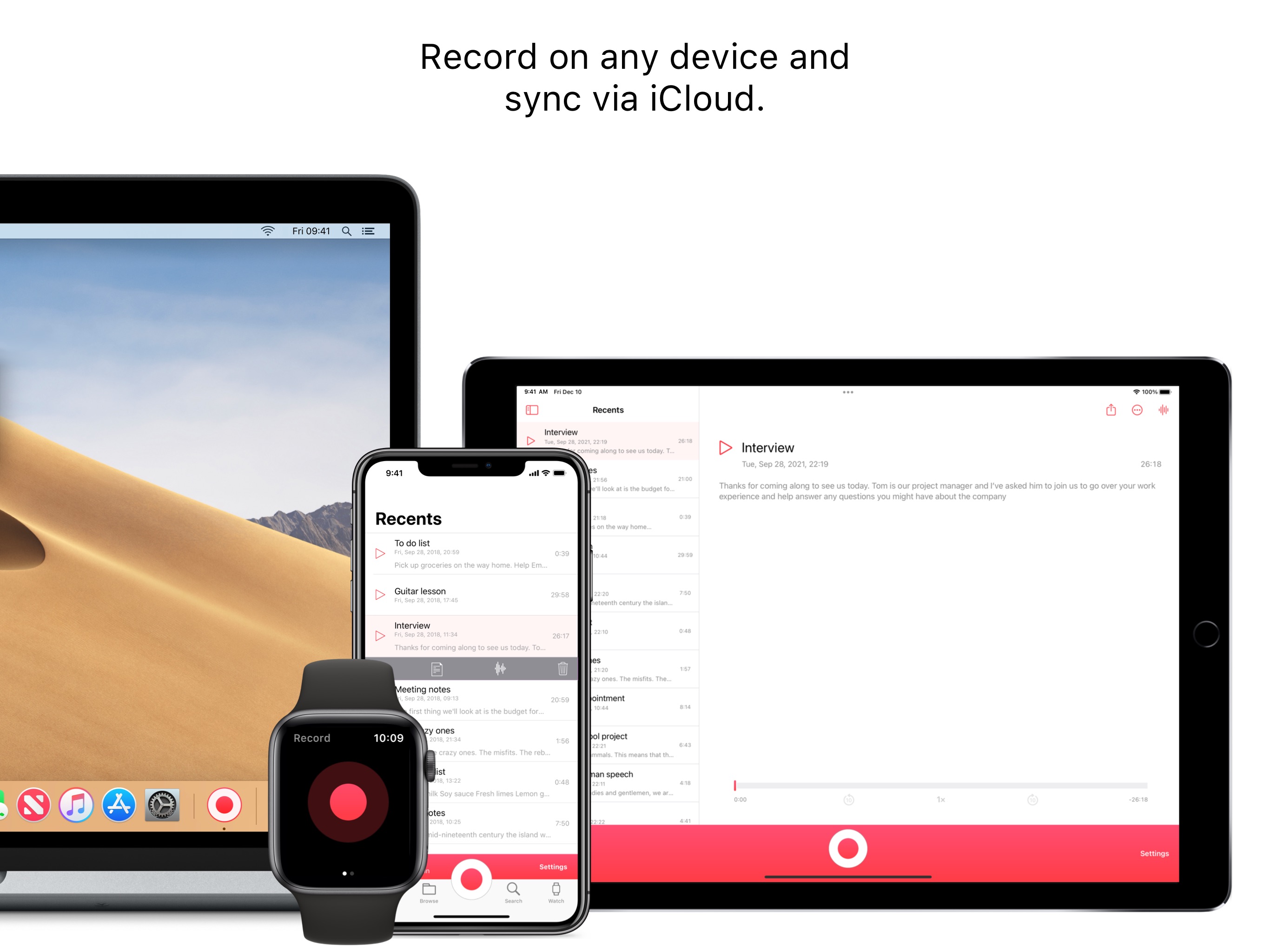 Just Press Record iPad screenshot 2