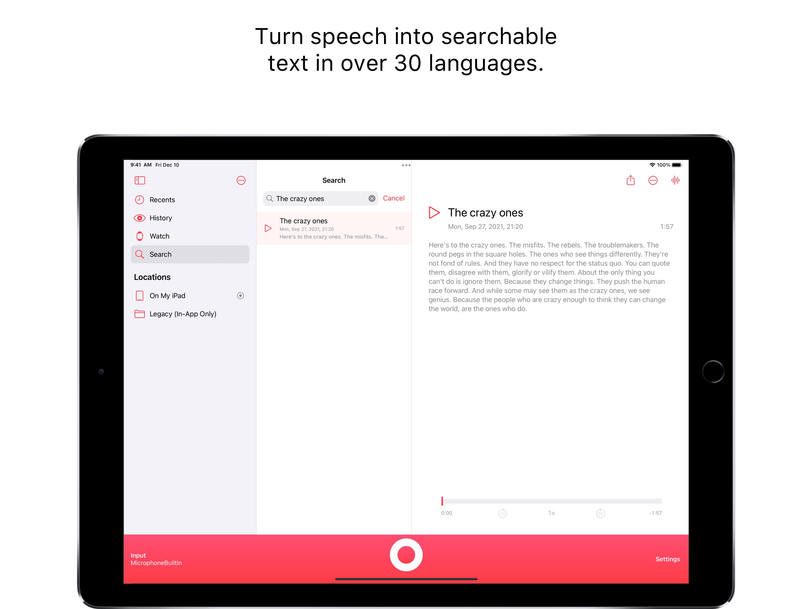Just Press Record iPad screenshot 4