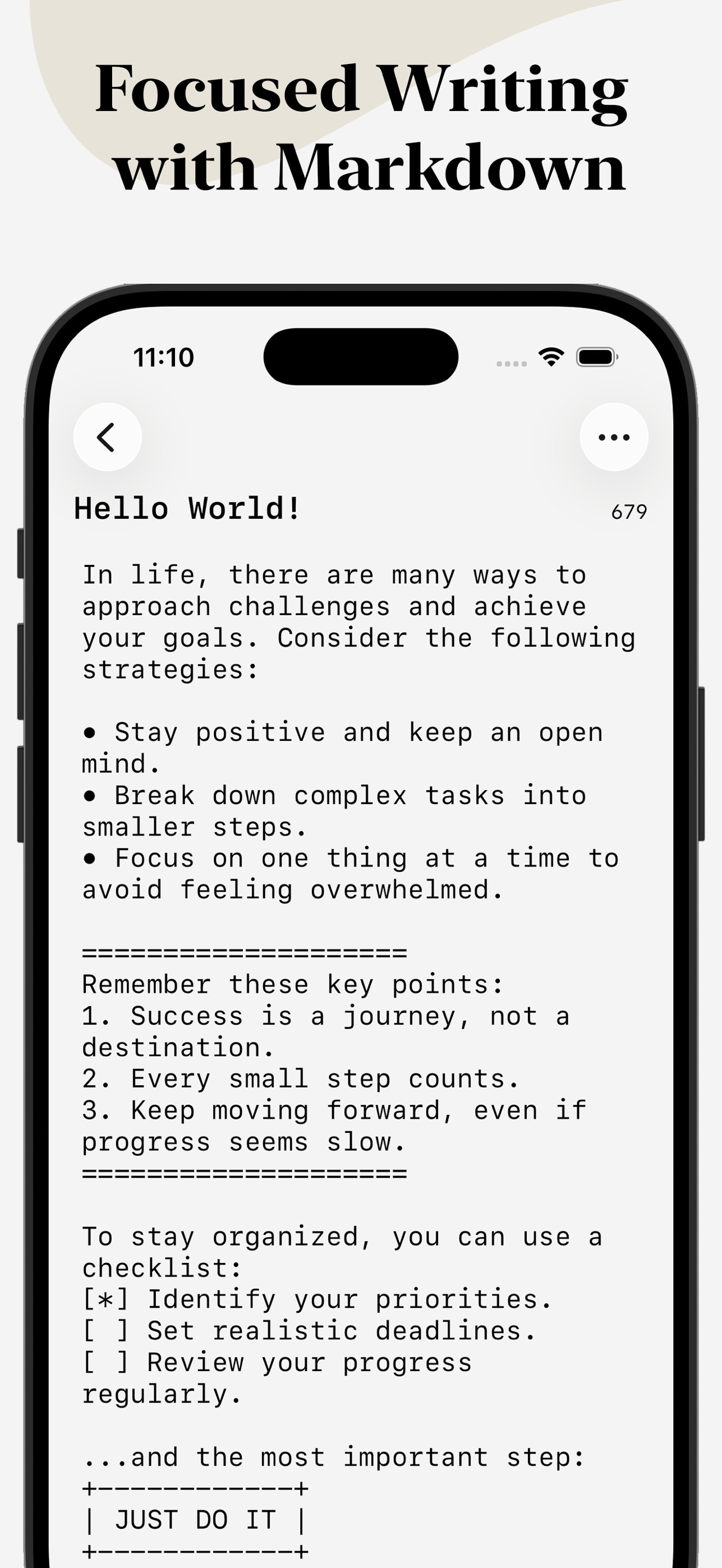 Just.txt • Plain Text Editor iPhone screenshot 3