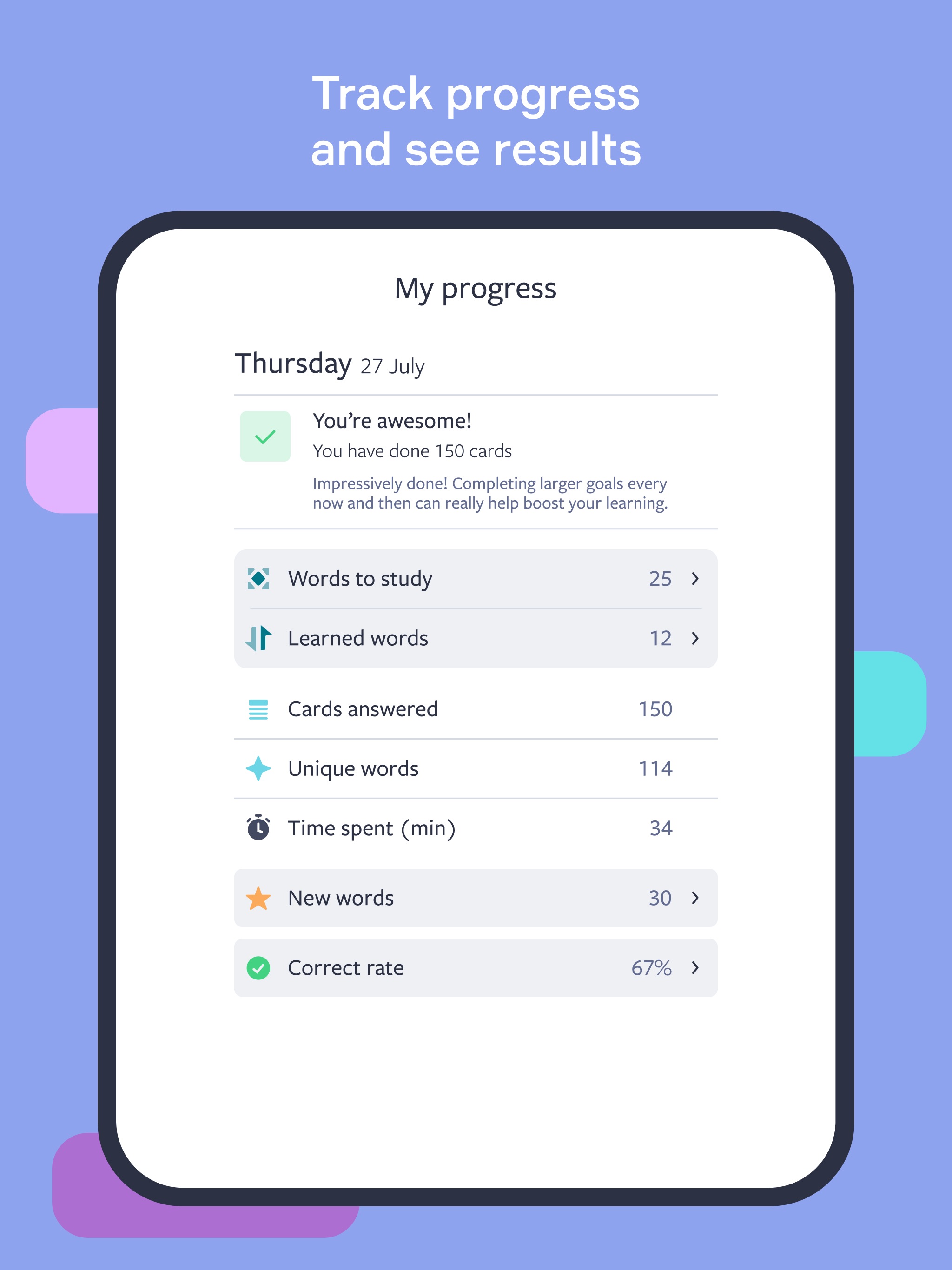 Lingvist iPad screenshot 3