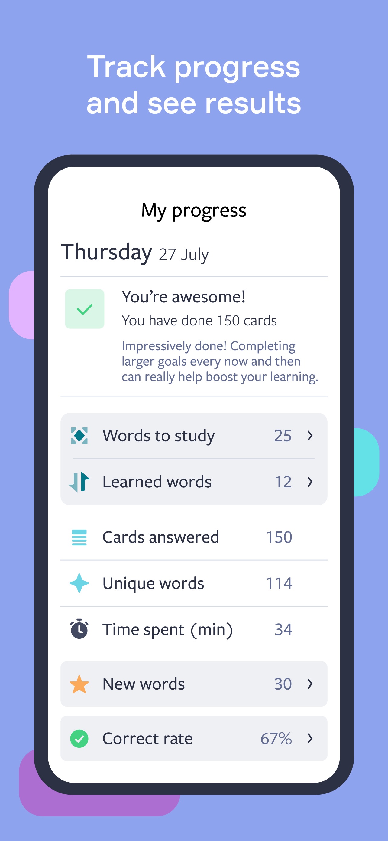 Lingvist iPhone screenshot 3