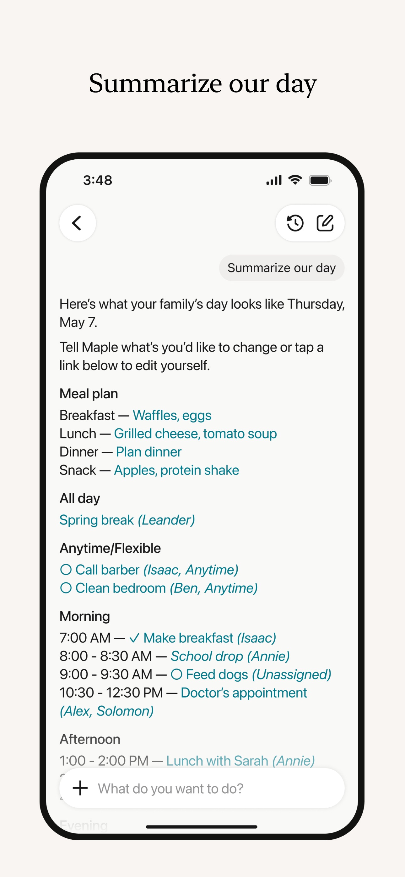 Maple Family Assistant iPhone screenshot 2