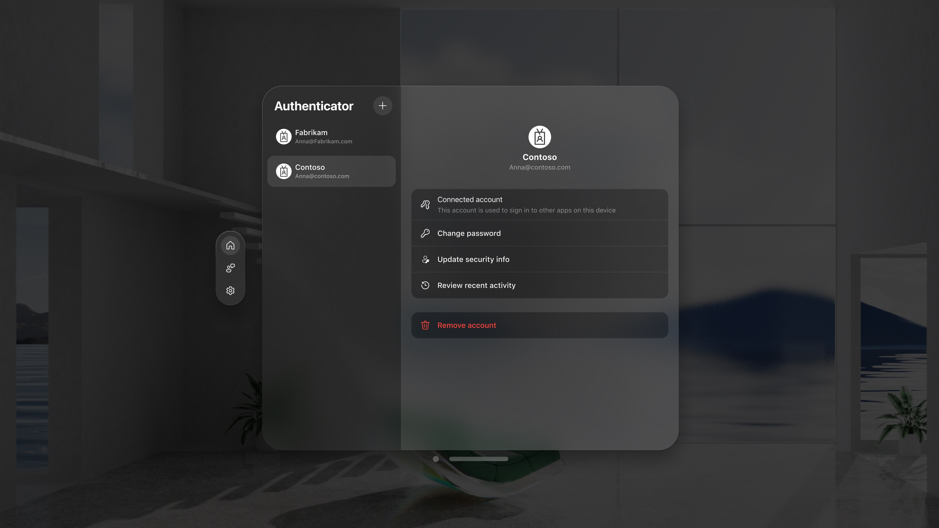 Microsoft Authenticator Apple Vision screenshot 1