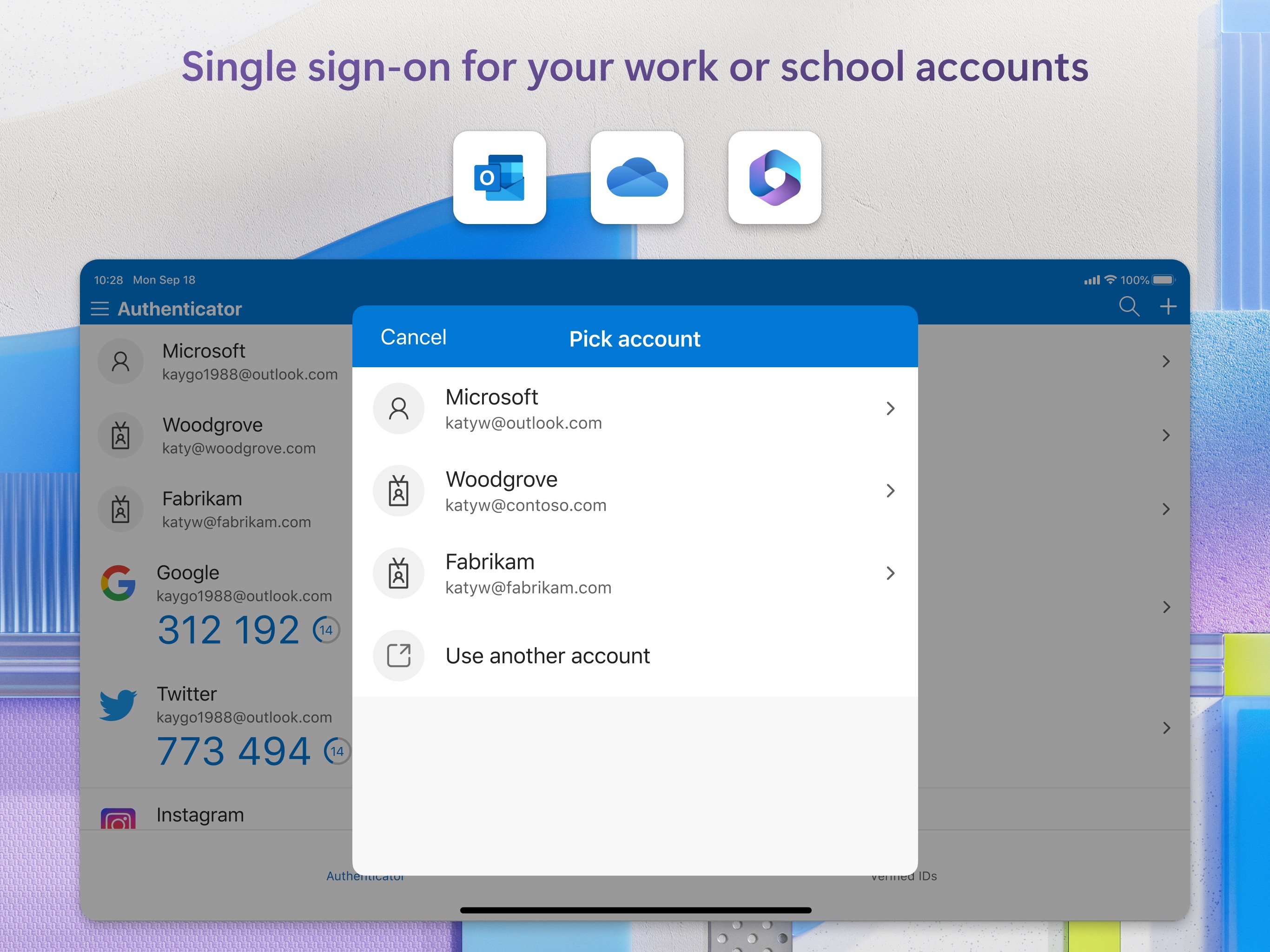 Microsoft Authenticator iPad screenshot 4