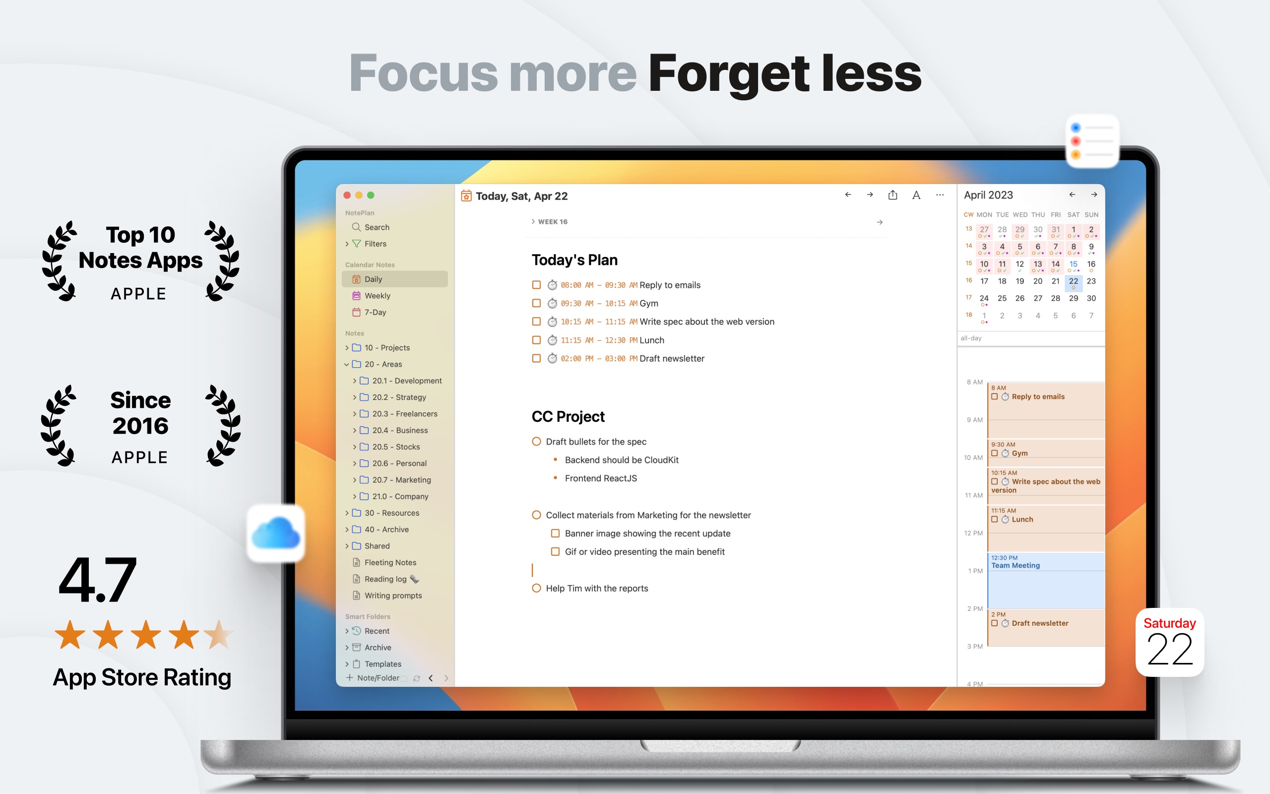 NotePlan Mac screenshot 1