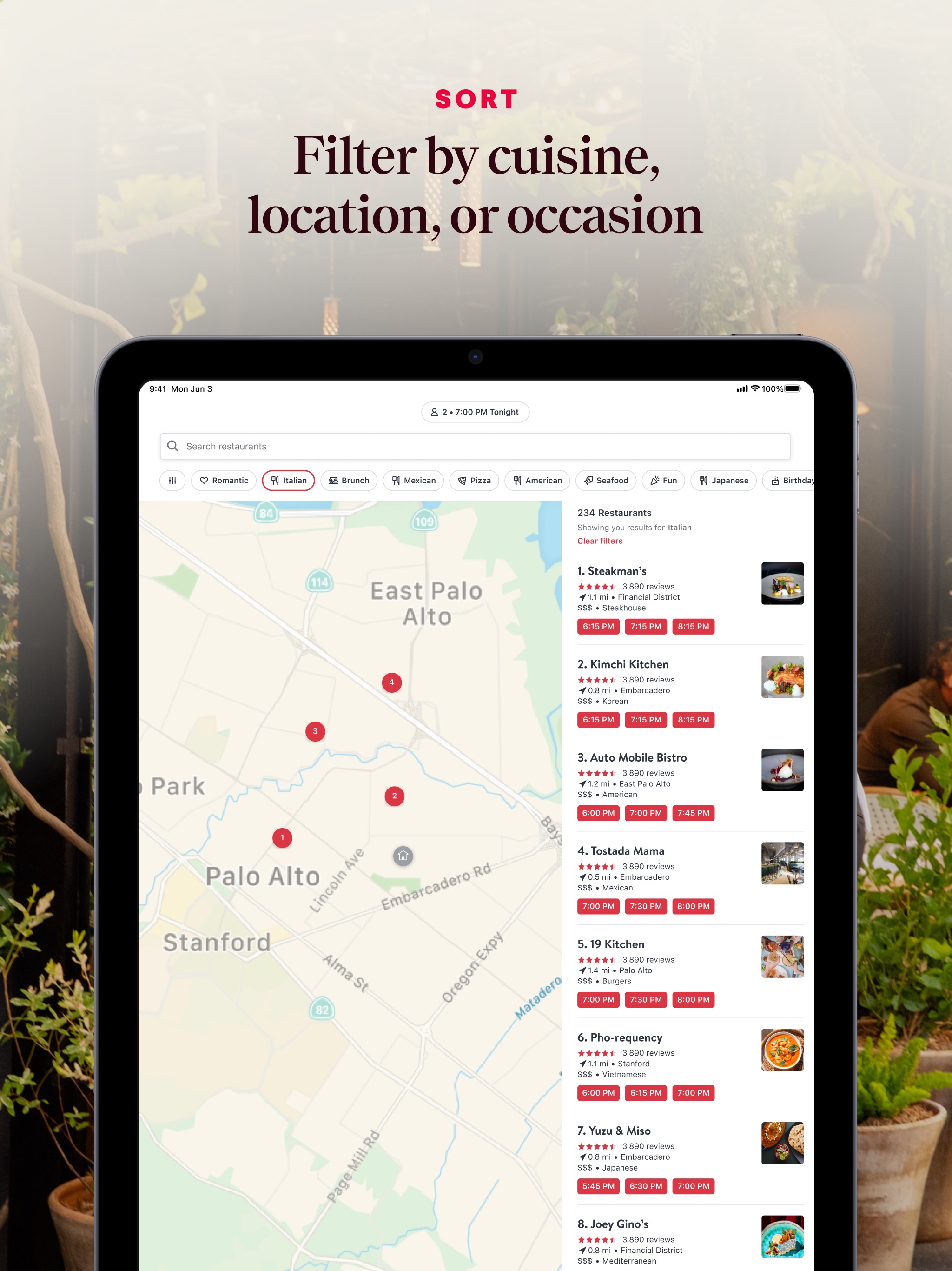 OpenTable iPad screenshot 3