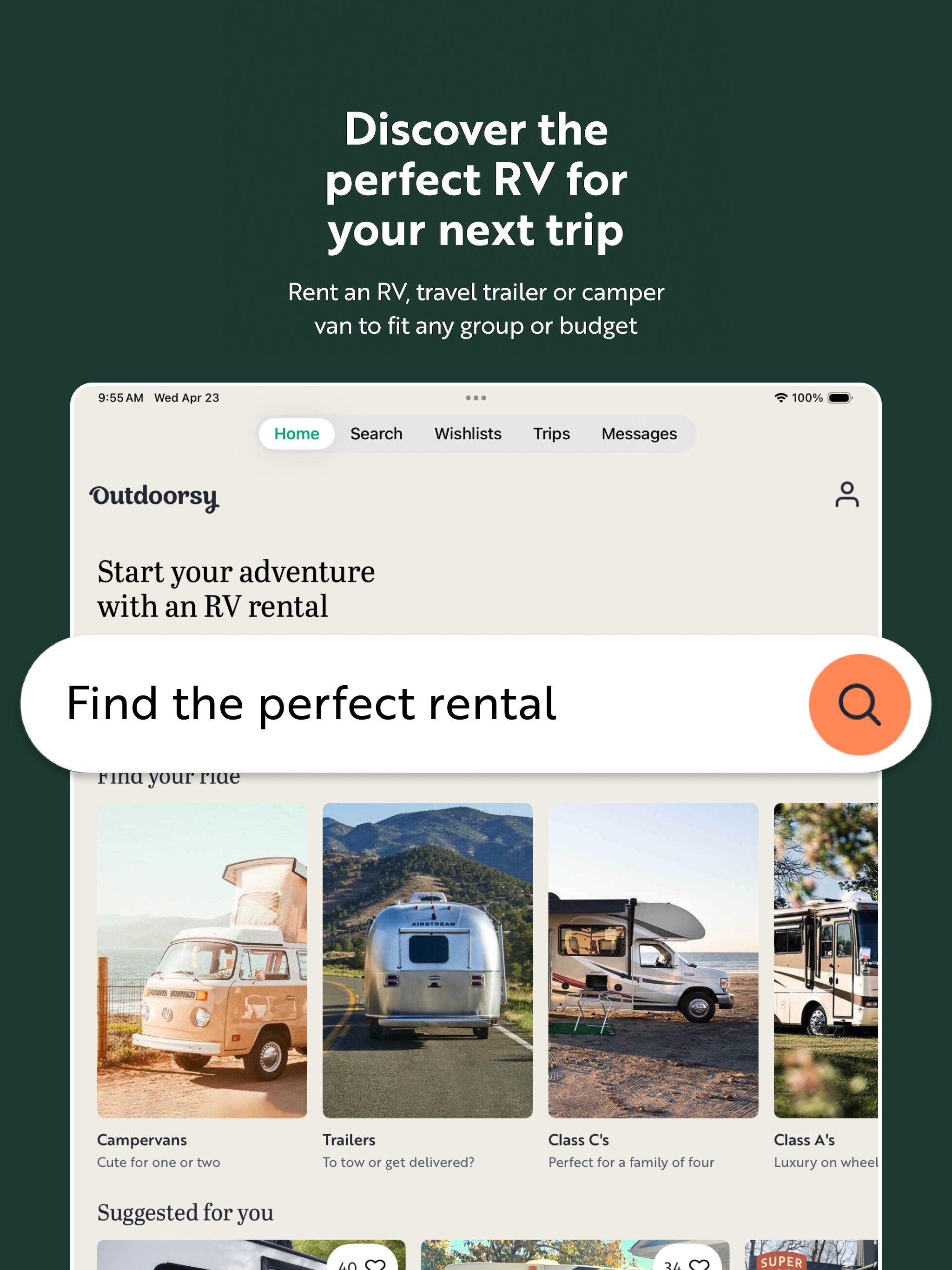 Outdoorsy - Rent an RV iPad screenshot 1
