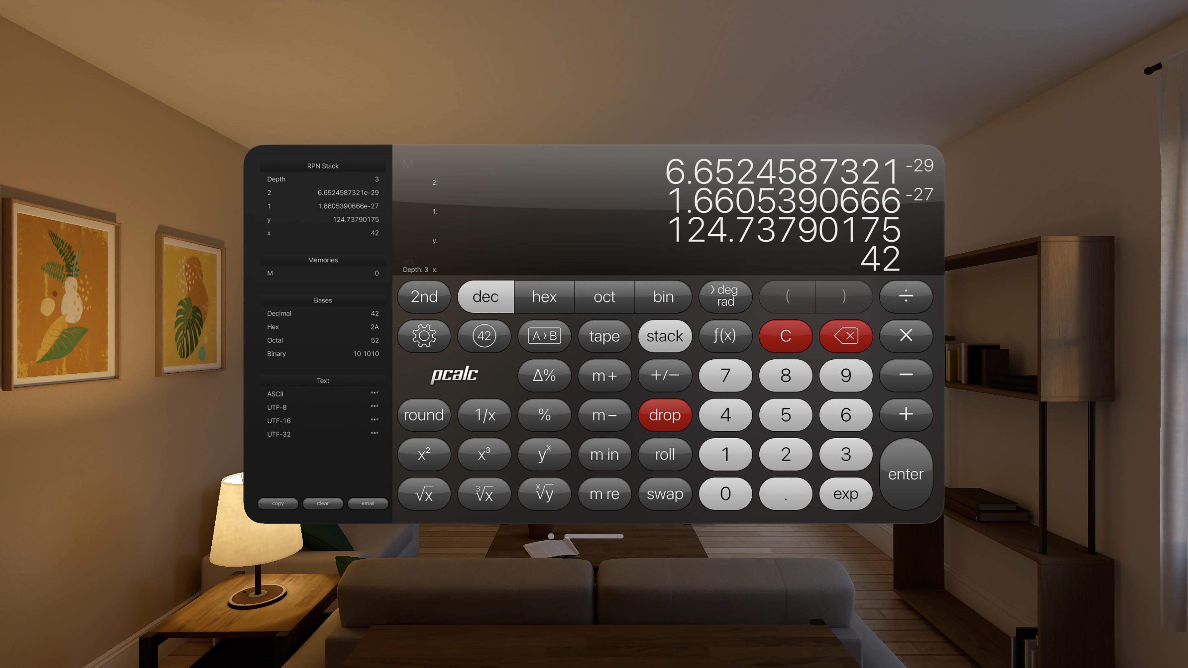 PCalc Apple Vision screenshot 3